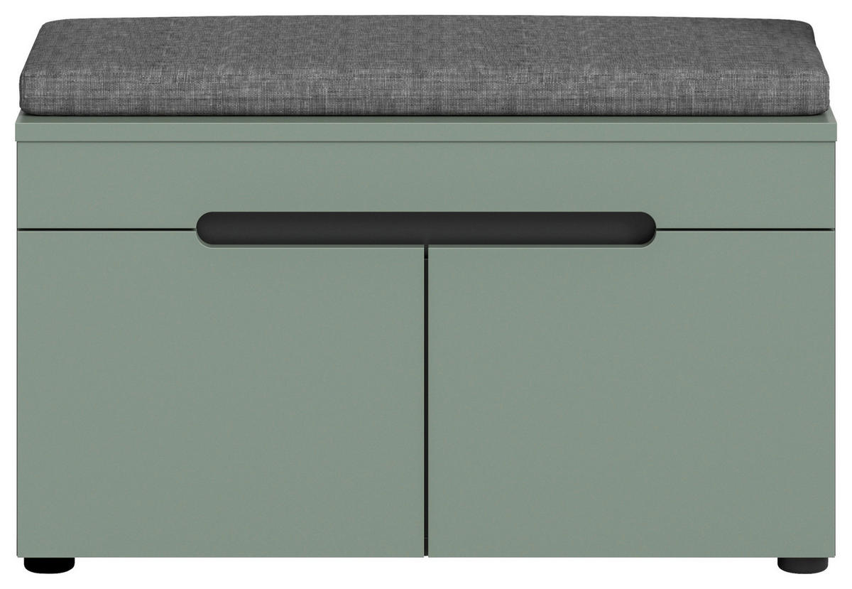 Sitzbank Canu grün basaltgrau Nachbildung B/H/T: ca. 80x45x37 cm Canu - basaltgrau/grün (80,00/45,00/37,00cm) - xonox.home