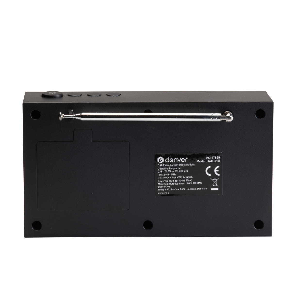 Denver DAB+ Radio DAB-51B schwarz DAB-51B - schwarz (18,00/10,00/5,00cm) - Denver