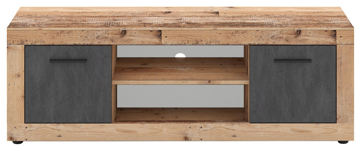 TV-Lowboard LUNA 2D Eiche Old Wood hell Nachbildung Eiche Matera Nachbildung Beton Optik B/H/T: ca. 140x40x40 cm LUNA 2D - Eiche/Beton (140,00/40,00/40,00cm) - WIPMEB