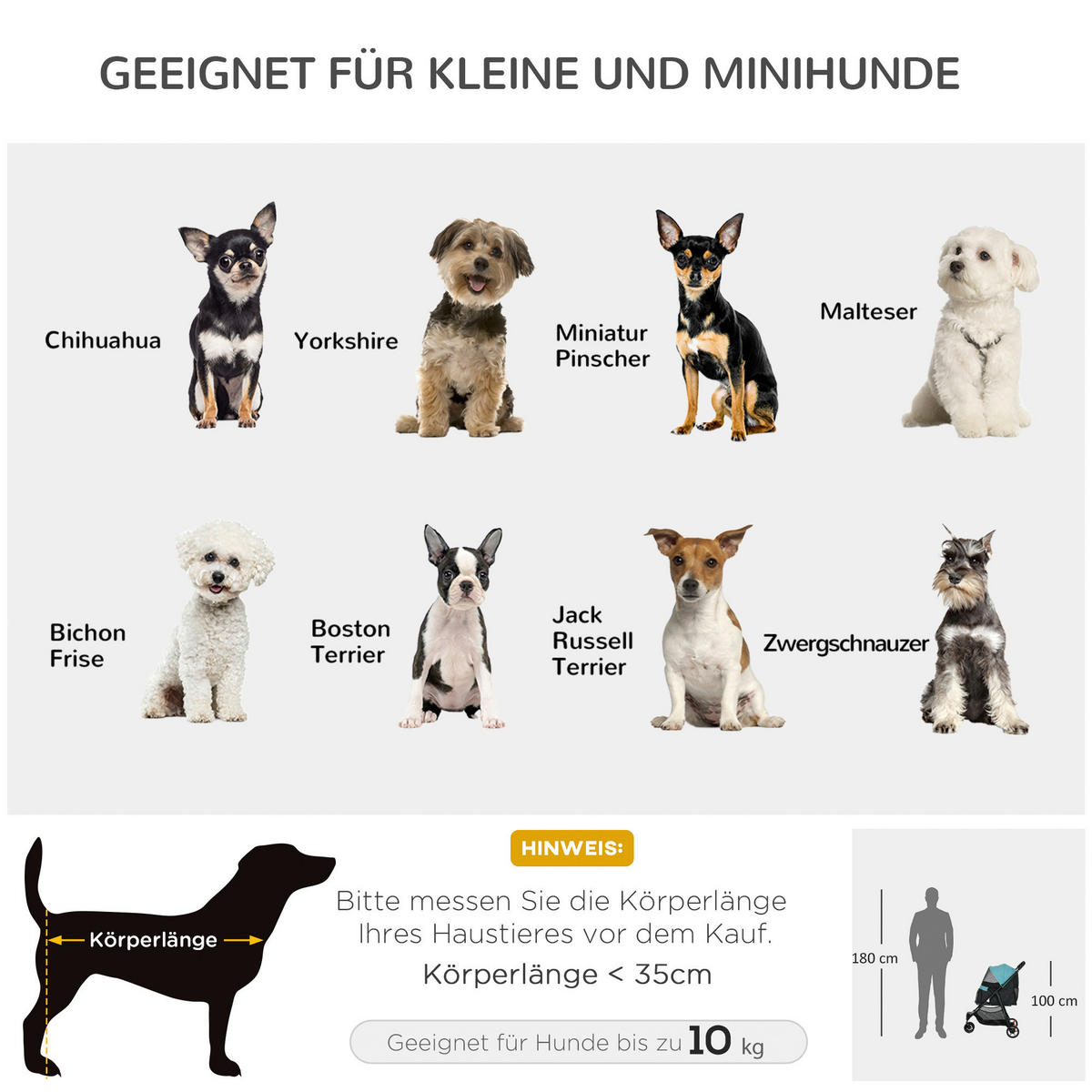 PawHut Hunde-Zubehör dunkelgrün Kunststoff B/H/L: ca. 51,5x80,5x100 cm Hundebuggy - dunkelgrün (100,00/51,50/80,50cm) - PawHut