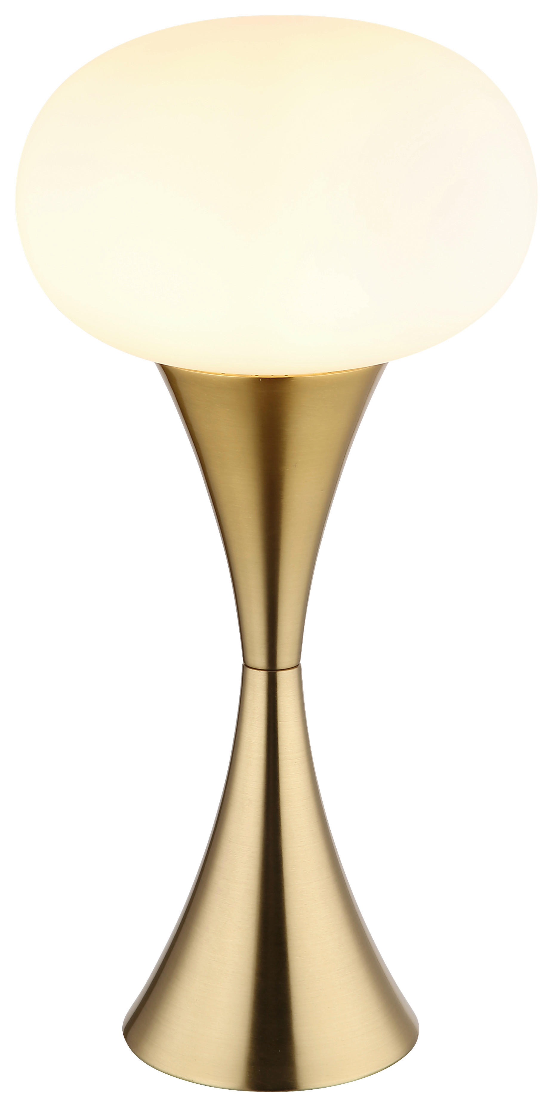GLOBO Tischleuchte Opal messing Metall Glas H/D: ca. 36,9x18 cm E14 1 Brennstellen LULA - messing/Opal (18,00/36,90cm) - GLOBO