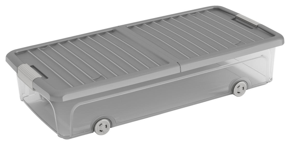 Curver Unterbettbox transparent B/H/L: ca. 37x17x73 cm Rollbox_flach - transparent/grau (73,00/37,00/17,00cm) - Curver