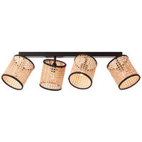 Brilliant Spot Wiley 99487/06 natur schwarz Metall Holz B/H/T: ca. 67x21x13 cm E14 4 Brennstellen Spot Wiley 99487/06 - natur/schwarz (67,00/21,00/13,00cm) - Brilliant