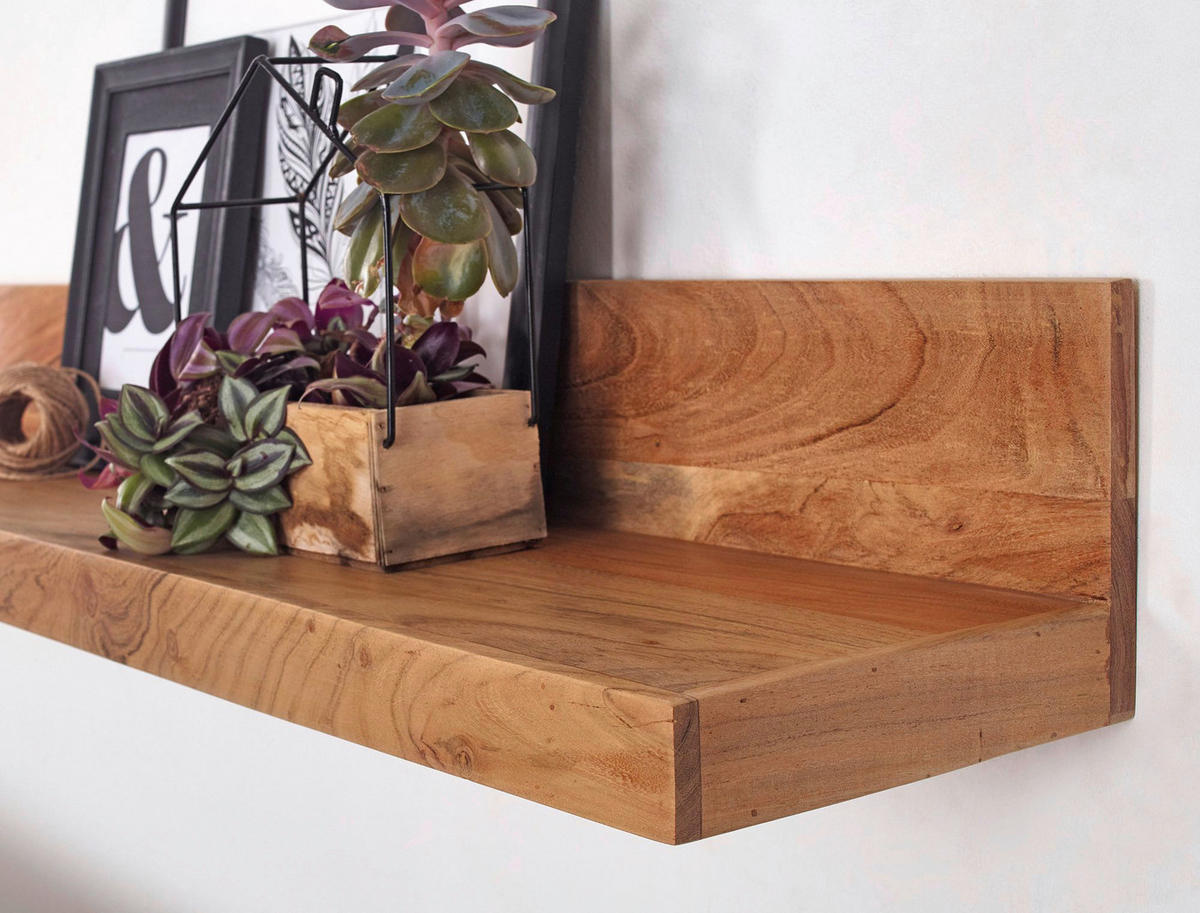Wandregal natur B/H/T: ca. 60x17x23 cm Wandregal - natur (60,00/17,00/23,00cm) - Wohnling