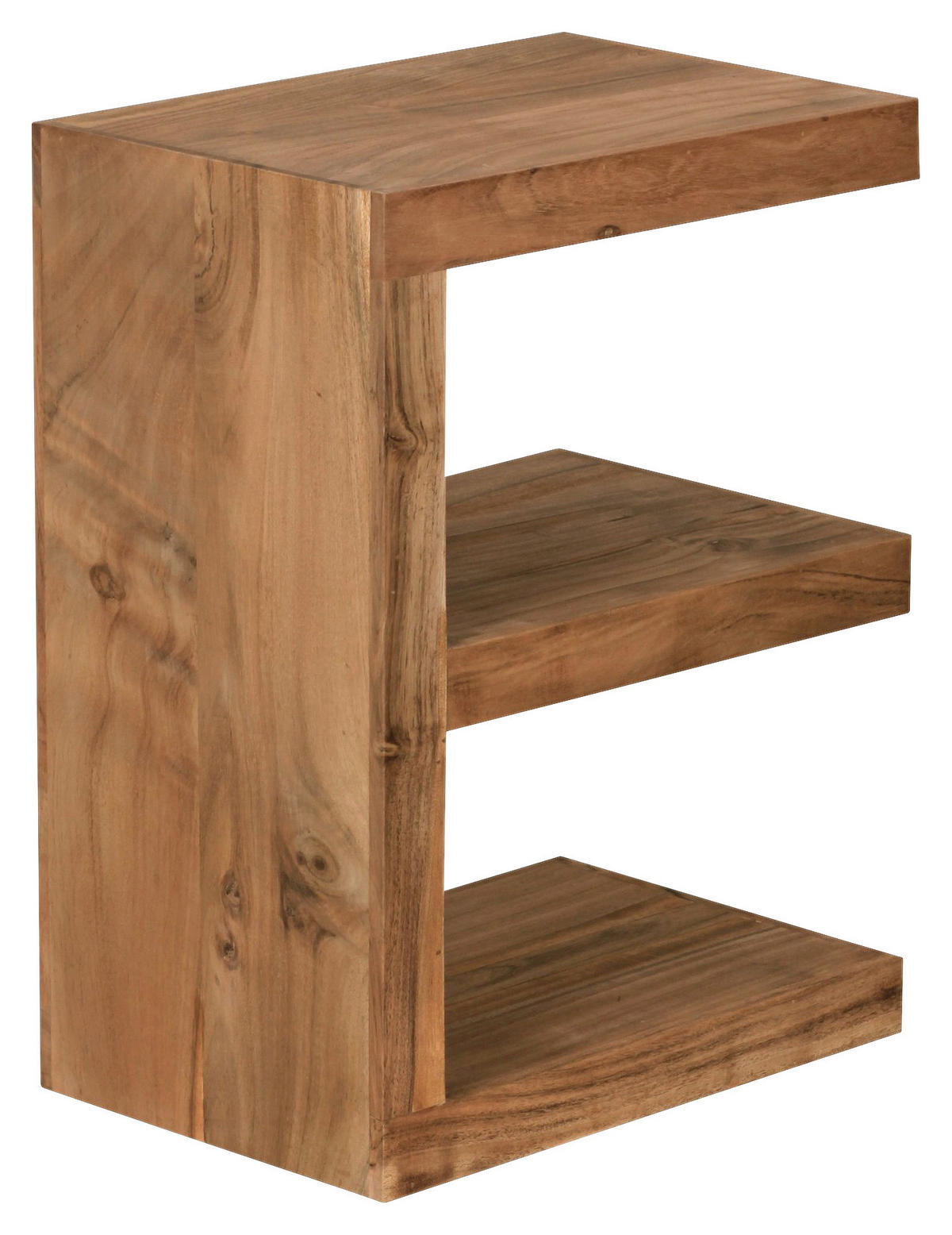Beistelltisch natur Akazie B/H/T: ca. 45x60x30 cm Beistelltisch E Cube - natur (45,00/60,00/30,00cm) - Wohnling