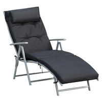 Outsunny Sonnenliege schwarz Metall B/H/L: ca. 64x101x180 cm Sonnenliege - schwarz (180,00/64,00/101,00cm) - Outsunny