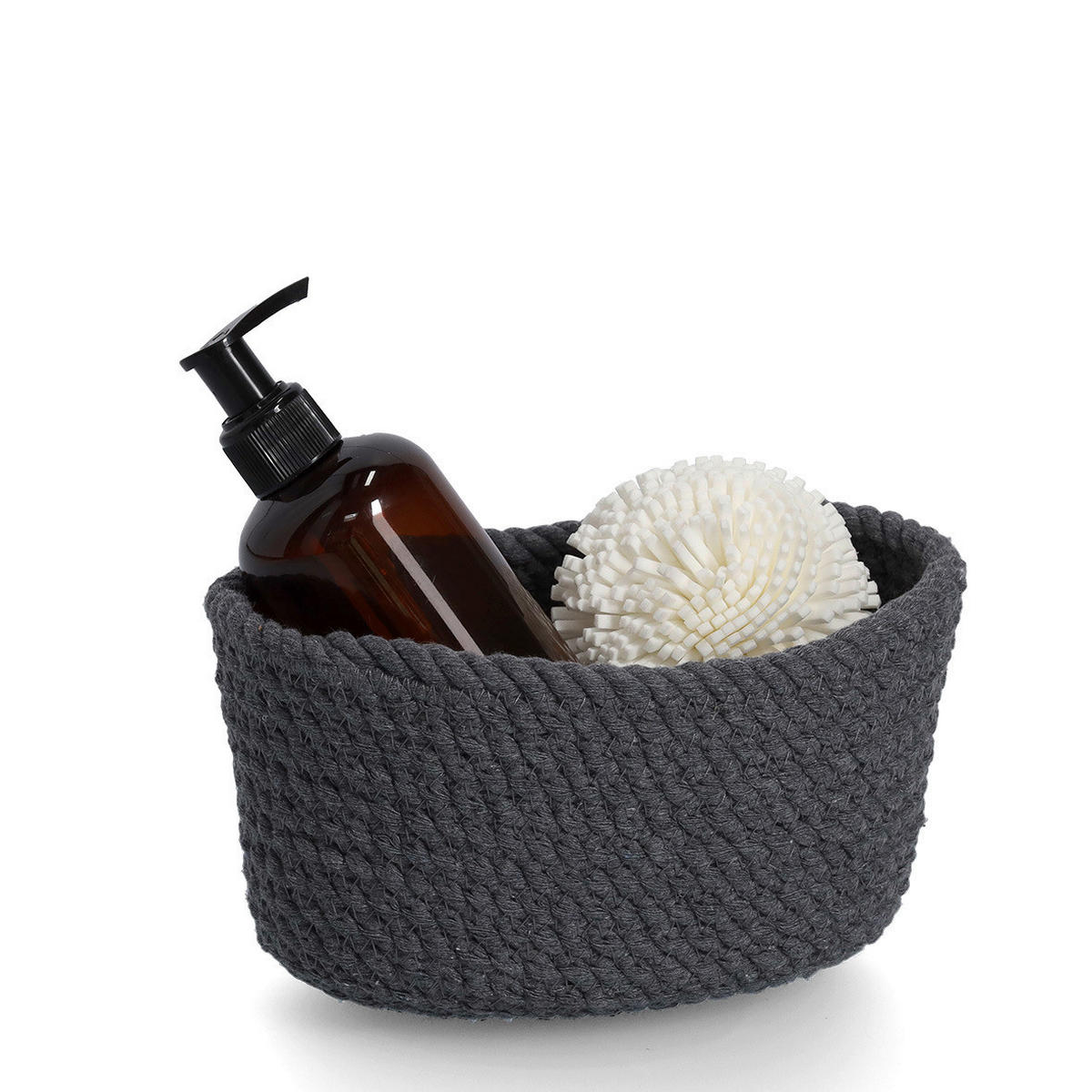 Zeller Aufbewahrungskorb-Set schwarz Baumwolle Aufbewahrungskorb-Set_3tlg. - schwarz - Zeller