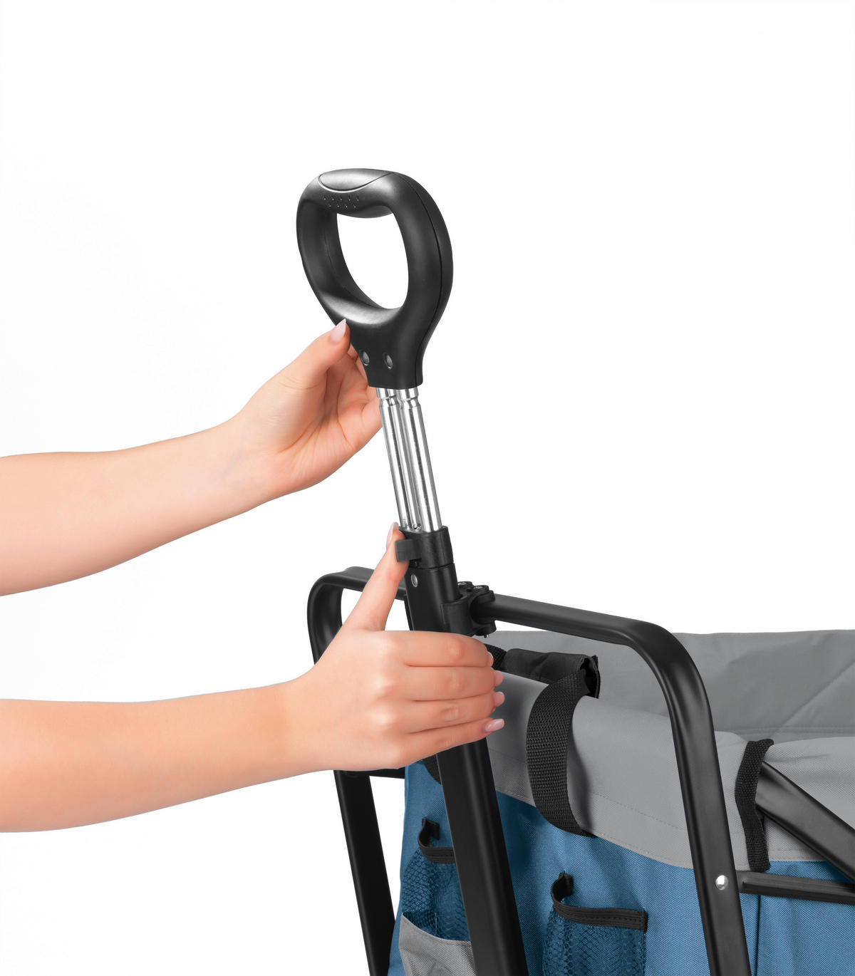 EasyMaxx Bollerwagen blau B/H/T: ca. 50x72x102 cm Bollerwagen_faltbar_EASYmaxx - blau/grau (50,00/72,00/102,00cm) - EasyMaxx