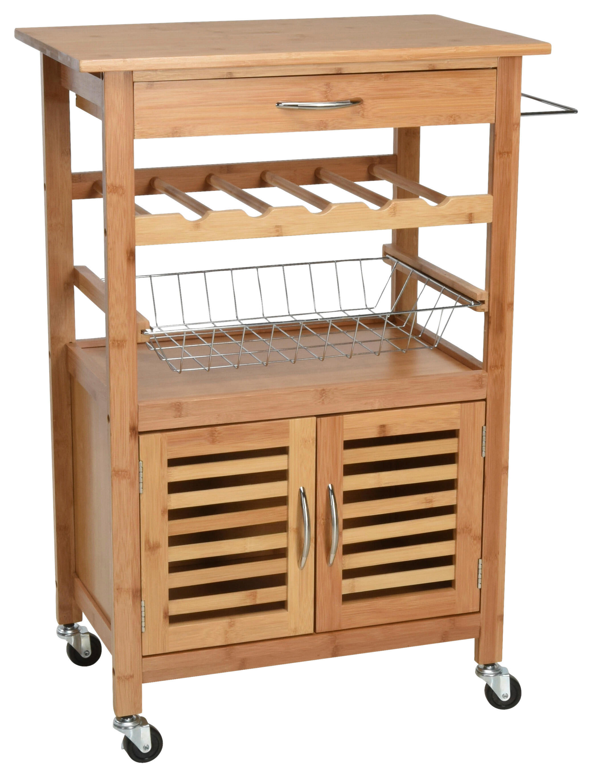 Küchentrolley mehrfarbig Bambus B/H/L: ca. 38x19,5x90 cm Küchentrolley - mehrfarbig (90,00/38,00/19,50cm)