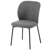 Stuhl Medina grau schwarz Webstoff Metall Medina - schwarz/grau