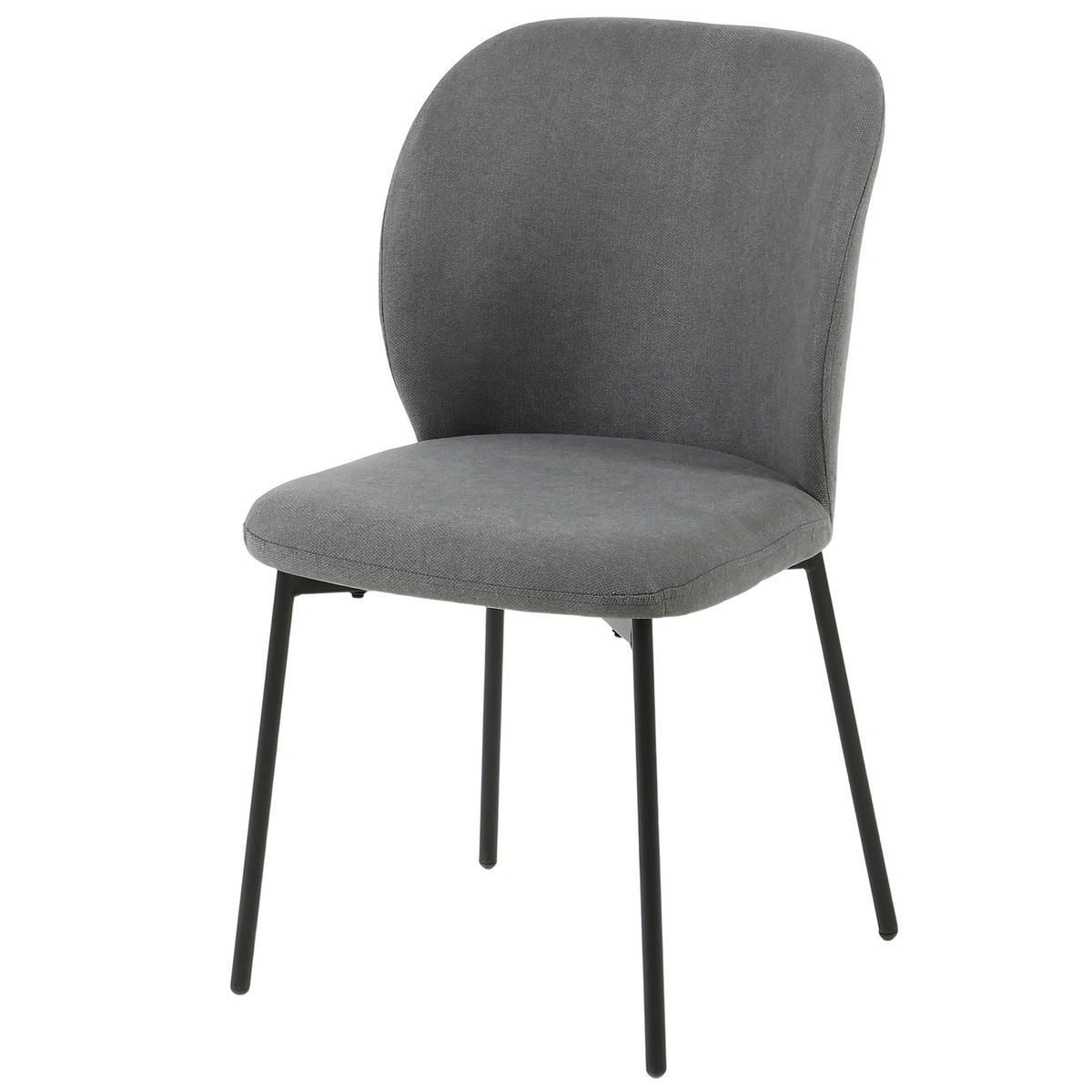 Stuhl Medina grau schwarz Webstoff Metall Medina - schwarz/grau