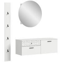 Garderobe Prisma weiß weiß Hochglanz B/H/T: ca. 141x192x34 cm Prisma - weiß (141,00/192,00/34,00cm) - xonox.home