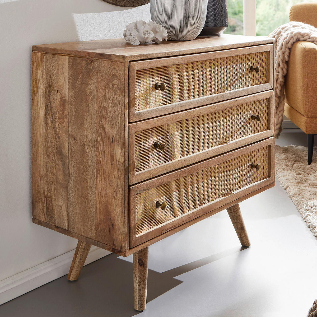 Sideboard natur B/H/T: ca. 80x75x40 cm Sideboard - natur (80,00/75,00/40,00cm) - Wohnling