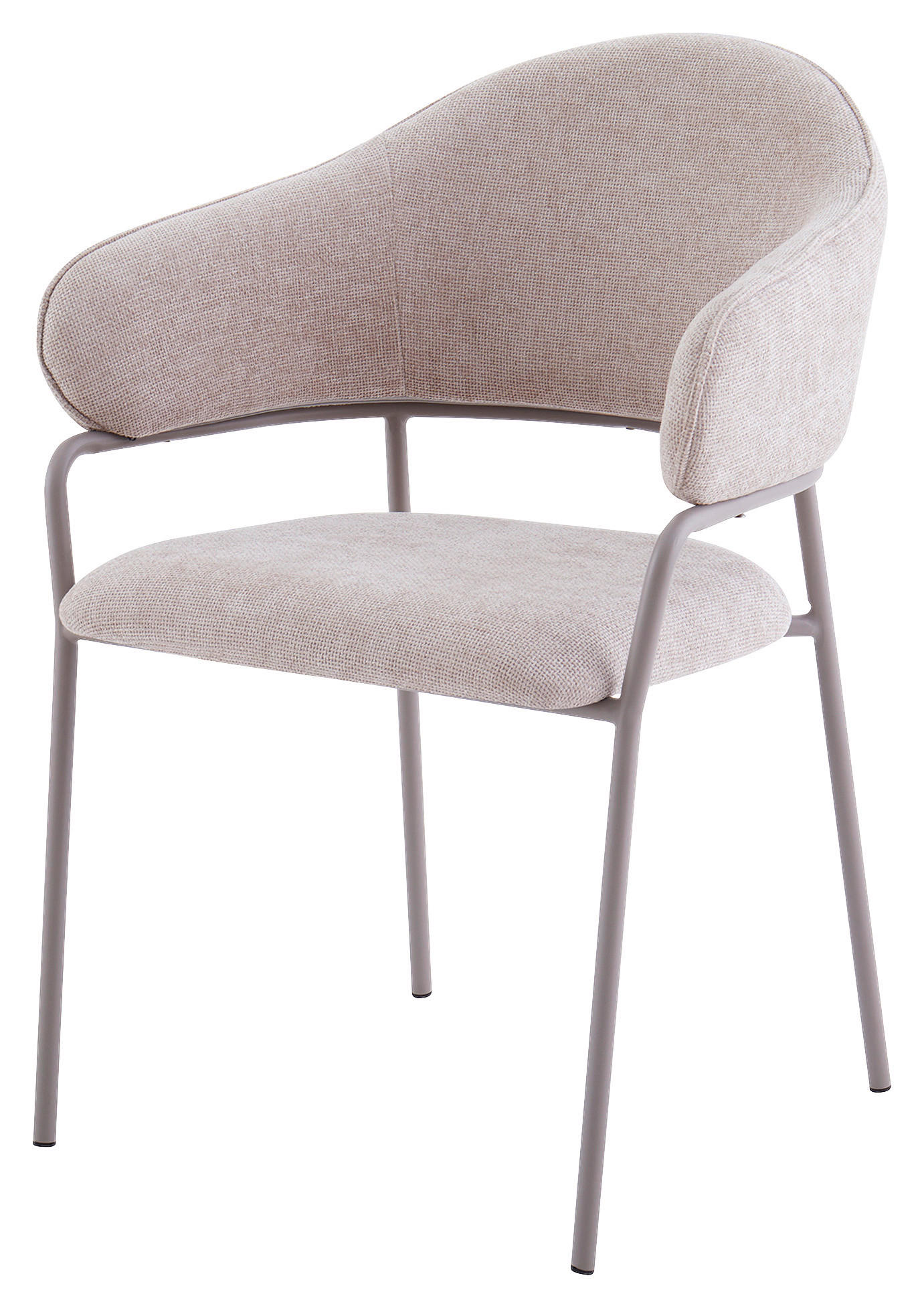 Stuhl CURVE grau taupe Metall Stoff B/H/T: ca. 60x86x58 cm CURVE - taupe/grau (60,00/86,00/58,00cm) - byLIVING