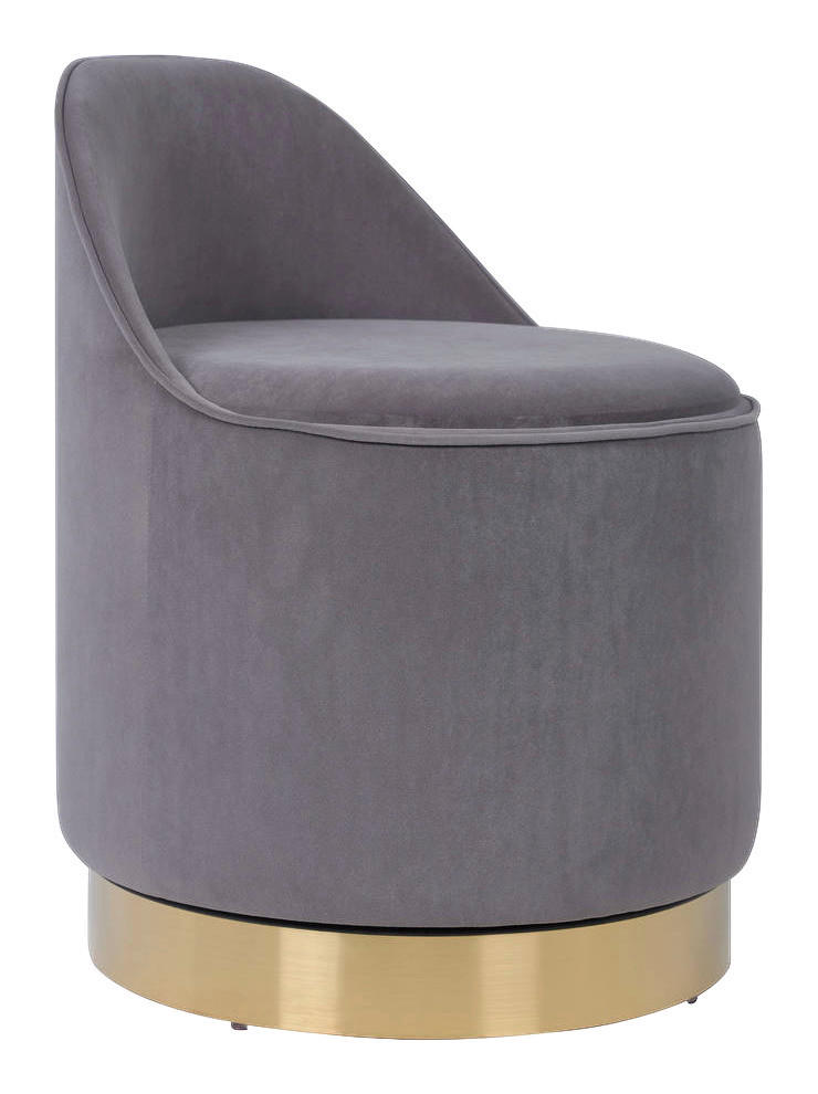 Hocker Viktor 100 grau Samt H/D: ca. 68x52 cm Viktor 100 - grau (52,00/68,00cm) - 360 Living