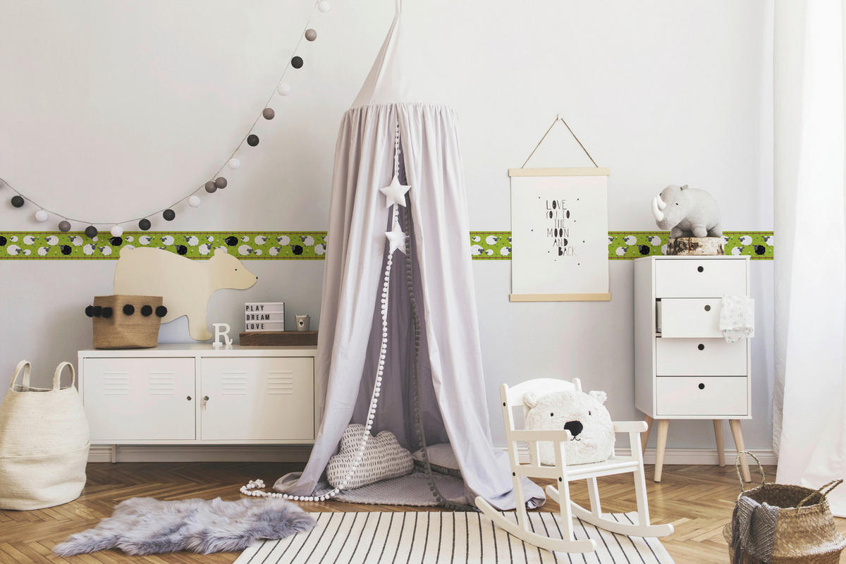 A.S.Creation Bordüre weiß schwarz B/H/D: ca. 15,5x500x5,7 cm Bordüre_selbstklebend - weiß/schwarz (5,70/500,00cm) - A.S.Creation