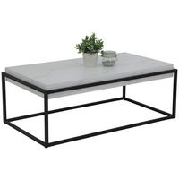 Couchtisch Carlos weiß Marmor Nachbildung B/H/T: ca. 114x42x64 cm Carlos - weiß/schwarz (114,00/42,00/64,00cm)