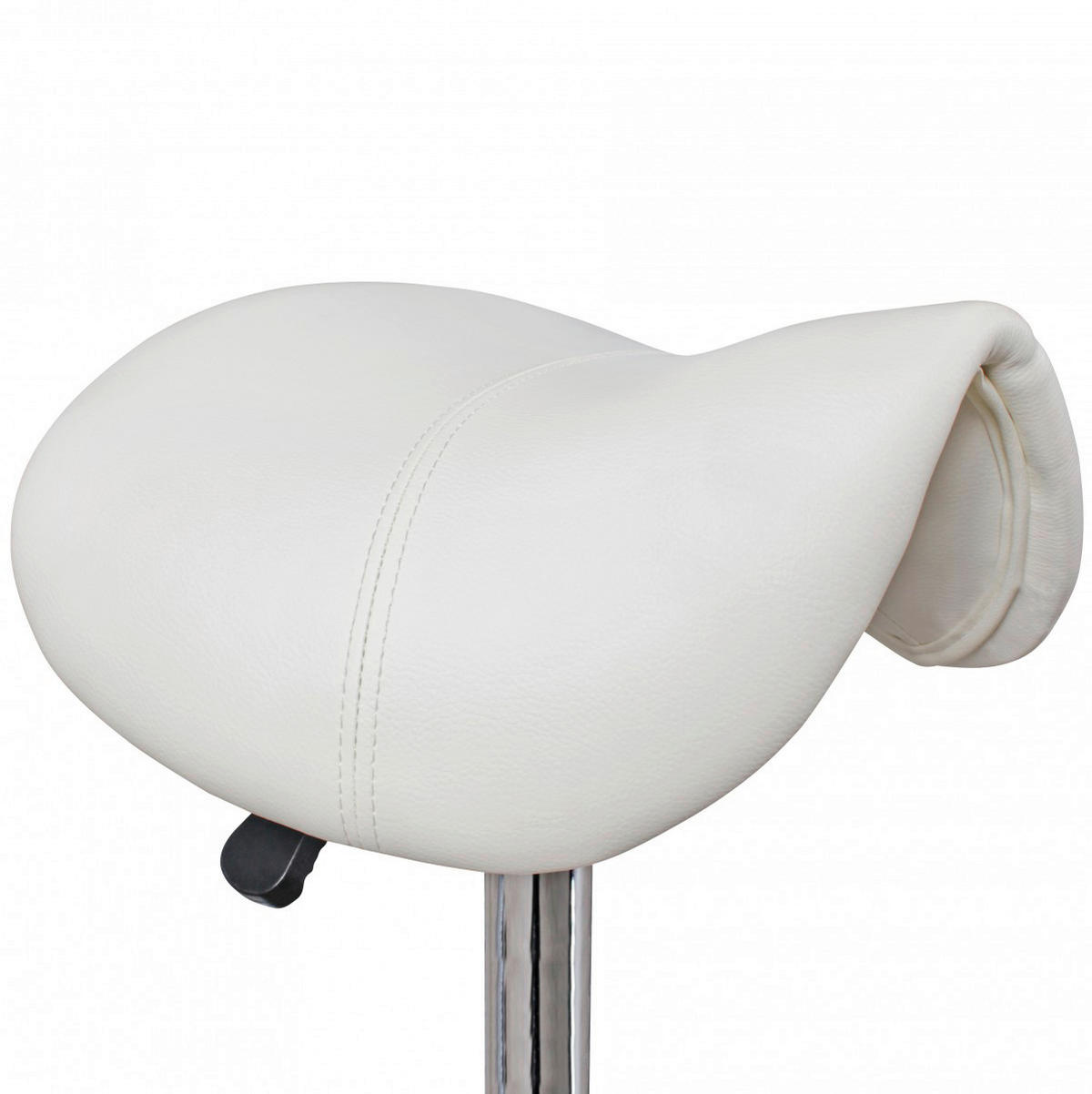 Hocker weiß Kunstleder Sattelhocker MENTON - weiß (60,00/60,00/60,00cm) - Amstyle