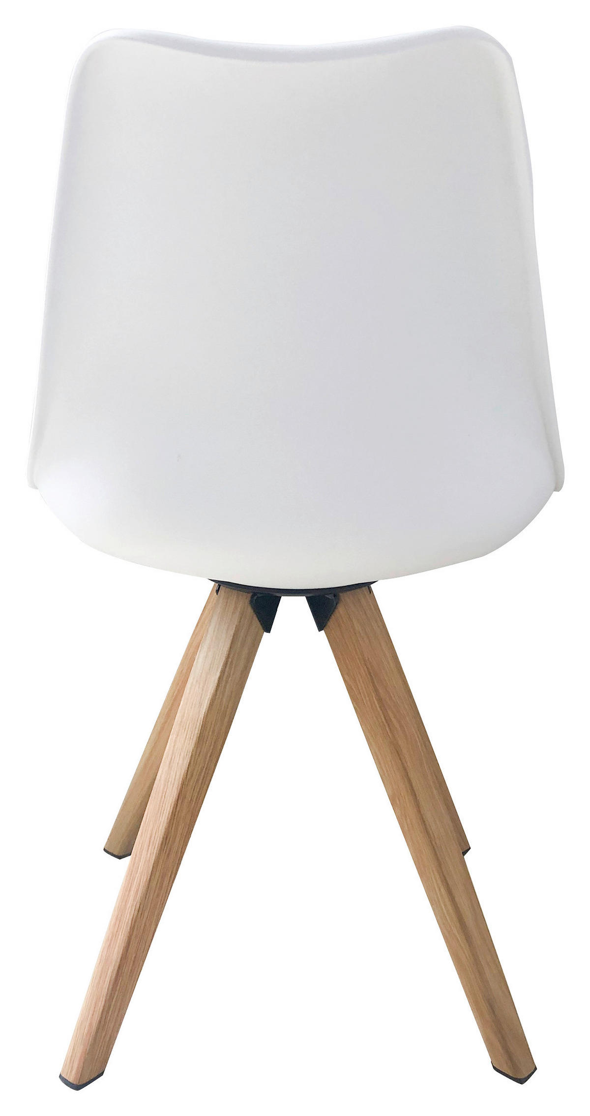 Stuhl KIRA  2er-Set weiß weiß Eiche Kunststoff Kunstleder Metall B/H/T: ca. 48x86x55,5 cm KIRA  2er-Set - Eiche/weiß (48,00/86,00/55,50cm) - byLIVING