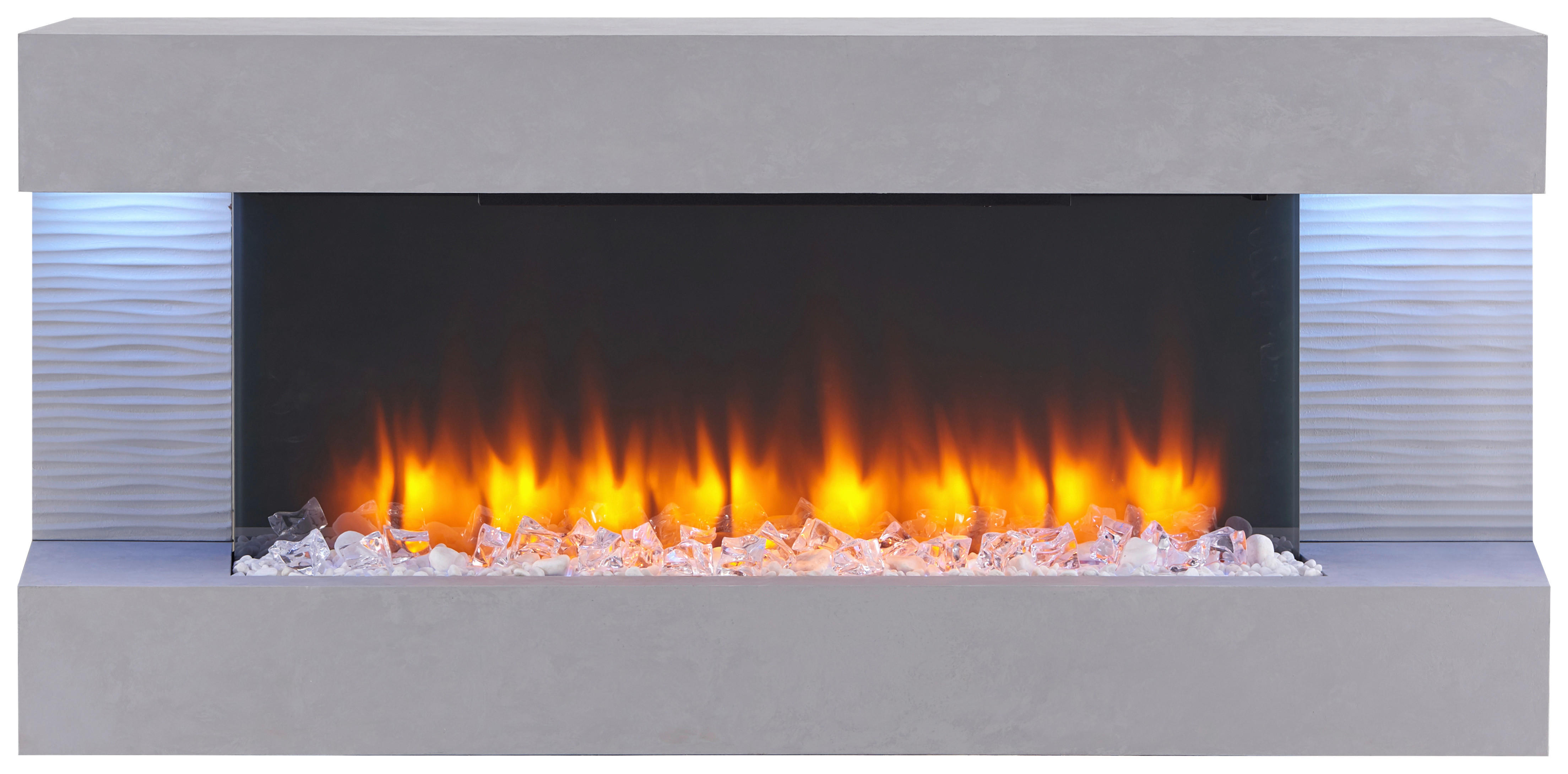 Balderia Wandkamin Helia grau MDF B/H/T: ca. 127x60x25 cm Elekt.-Kamin Helia EF197A-MT197D-CG - grau (127,00/60,00/25,00cm) - Balderia