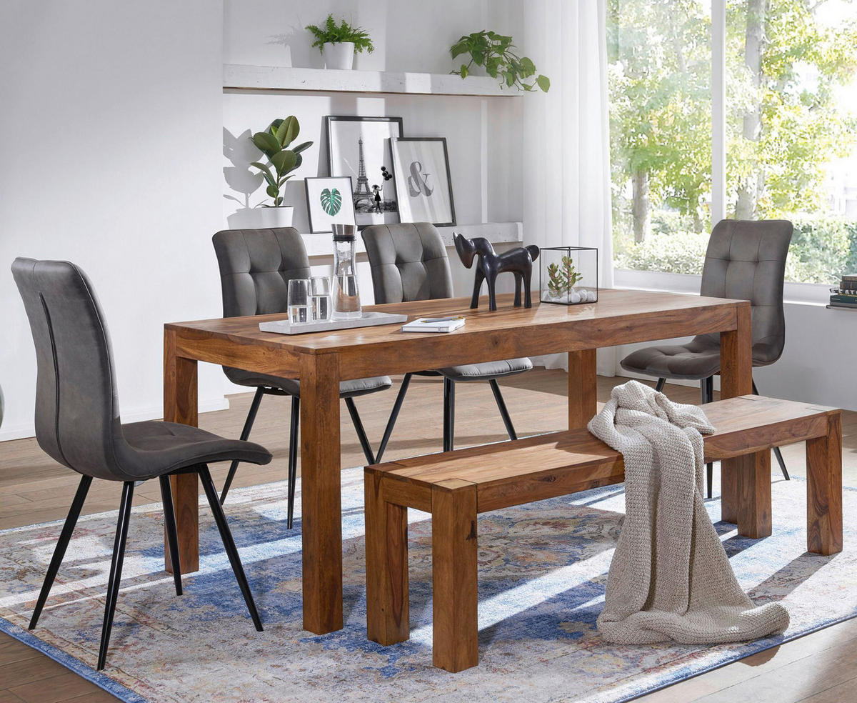 Wohnling Sitzbank natur Echtholz B/H/T: ca. 120x45x35 cm Sitzbank - natur (120,00/45,00/35,00cm) - Wohnling