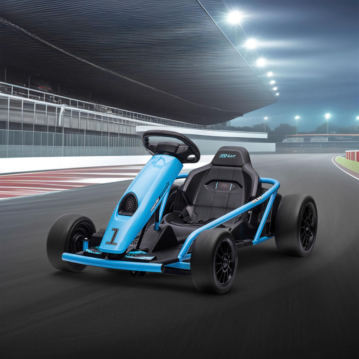 HOMCOM Kinder Elektro Gokart blau B/H/L: ca. 77x54x115 cm Kinder Elektro Gokart - blau (115,00/77,00/54,00cm) - HOMCOM