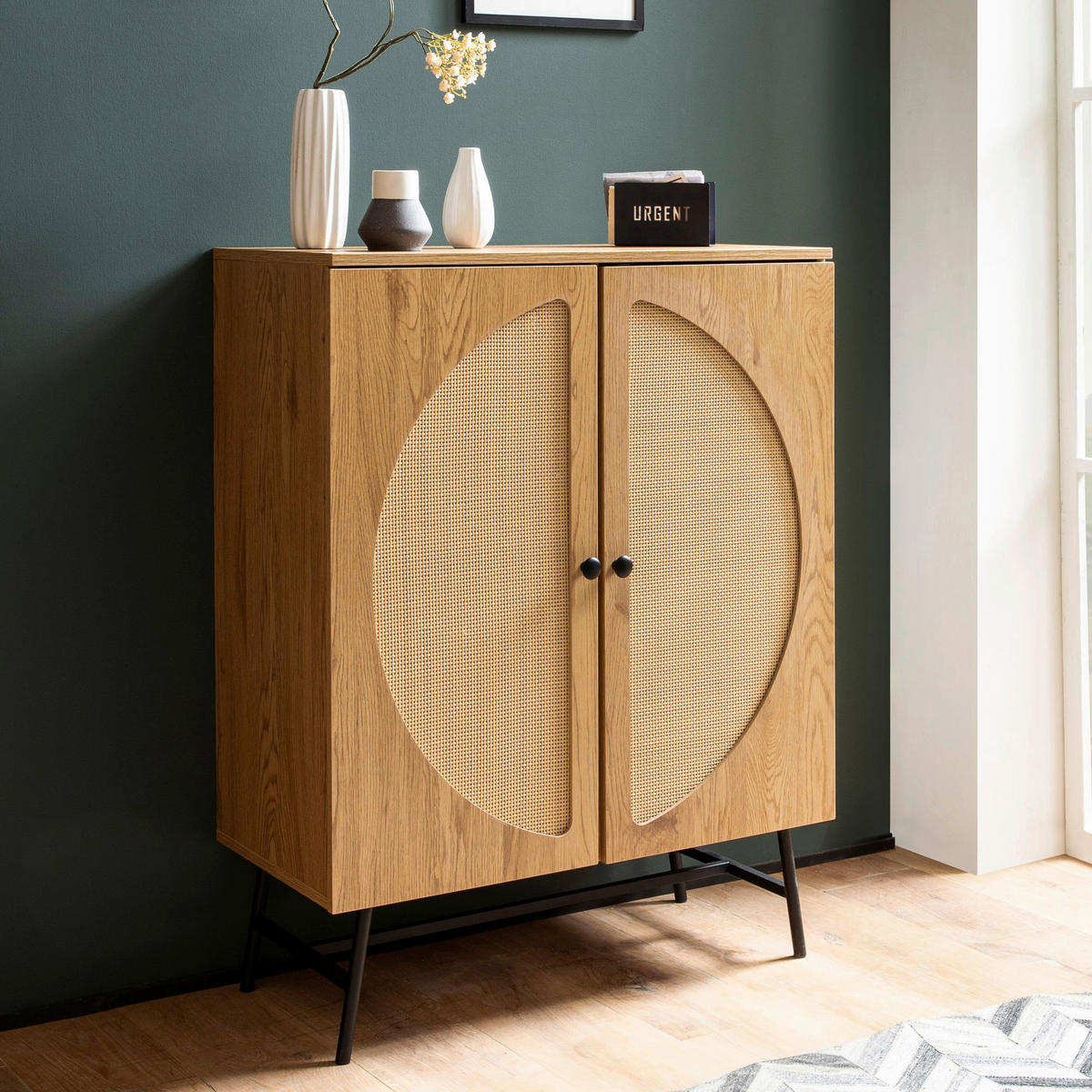 Sideboard natur Eiche Optik B/H/T: ca. 80x103x39 cm Sideboard - natur (80,00/103,00/39,00cm) - Wohnling