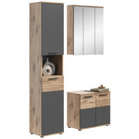 Badezimmer-Set MASON Nox Oak Nachbildung edles Basaltgrau Nachbildung B/H/T: ca. 112x190x34 cm MASON - edles Basaltgrau (112,00/190,00/34,00cm) - xonox.home