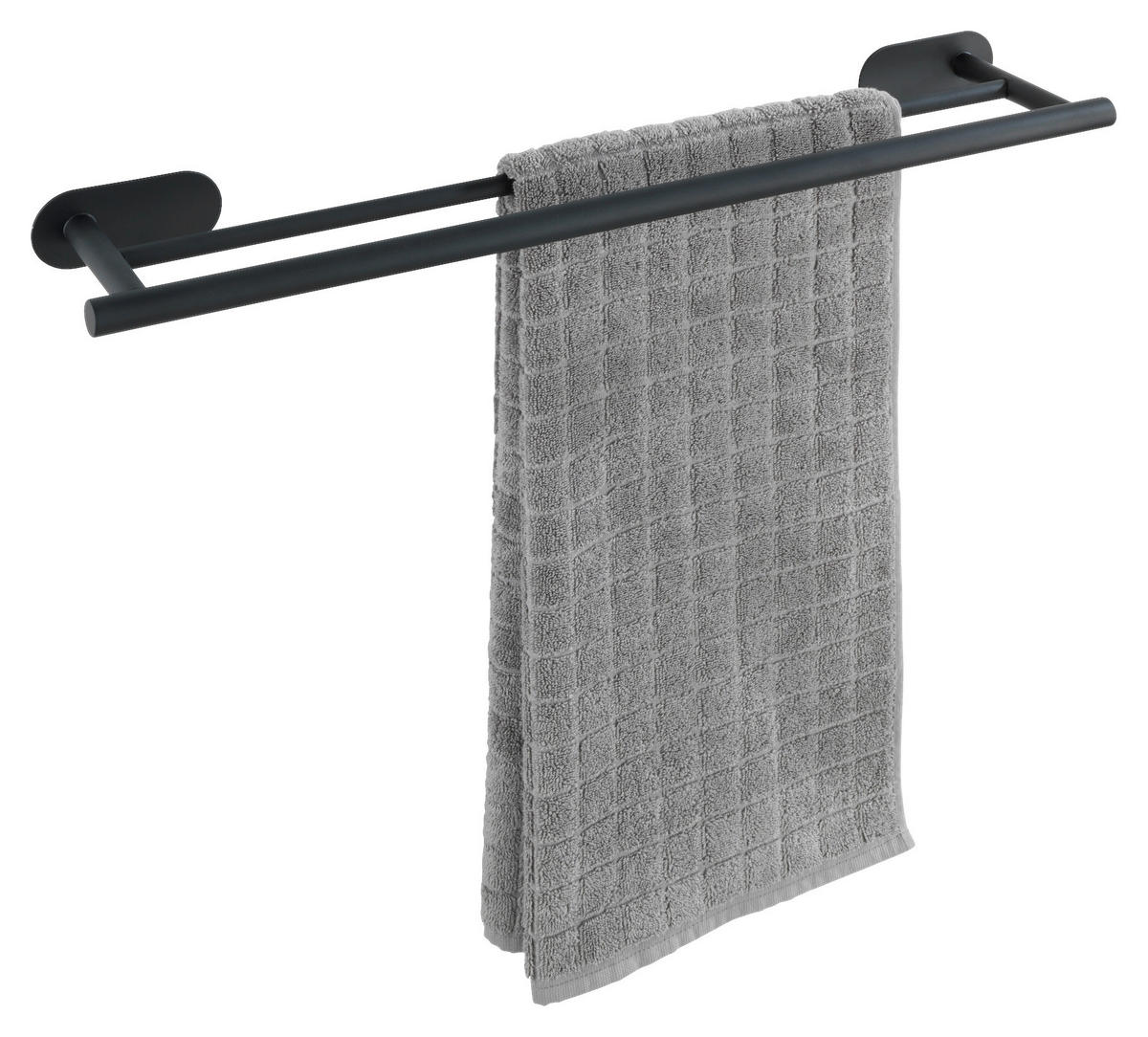 Badetuchstange schwarz Edelstahl B/H/L: ca. 4,5x12x60 cm Dopp.-Badetuchstange_Duo_Orea_Black - schwarz (60,00/4,50/12,00cm) - Turbo-Loc