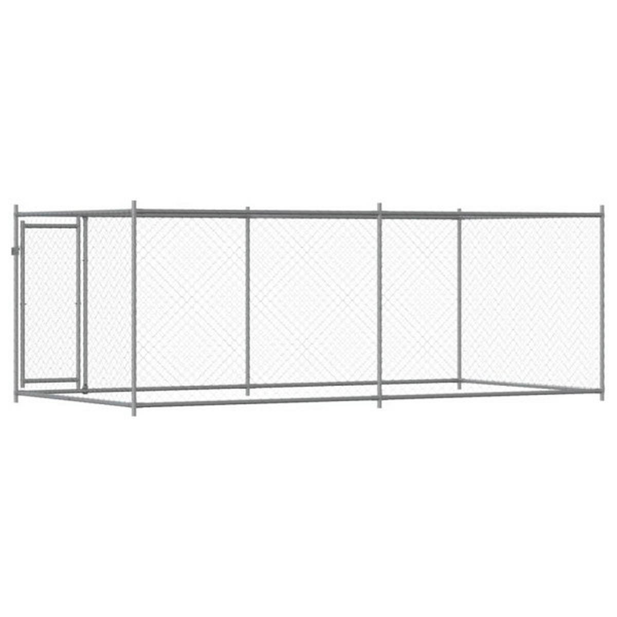 vidaXL Hundekäfig grau Stahl Hundekäfig - grau - vidaXL