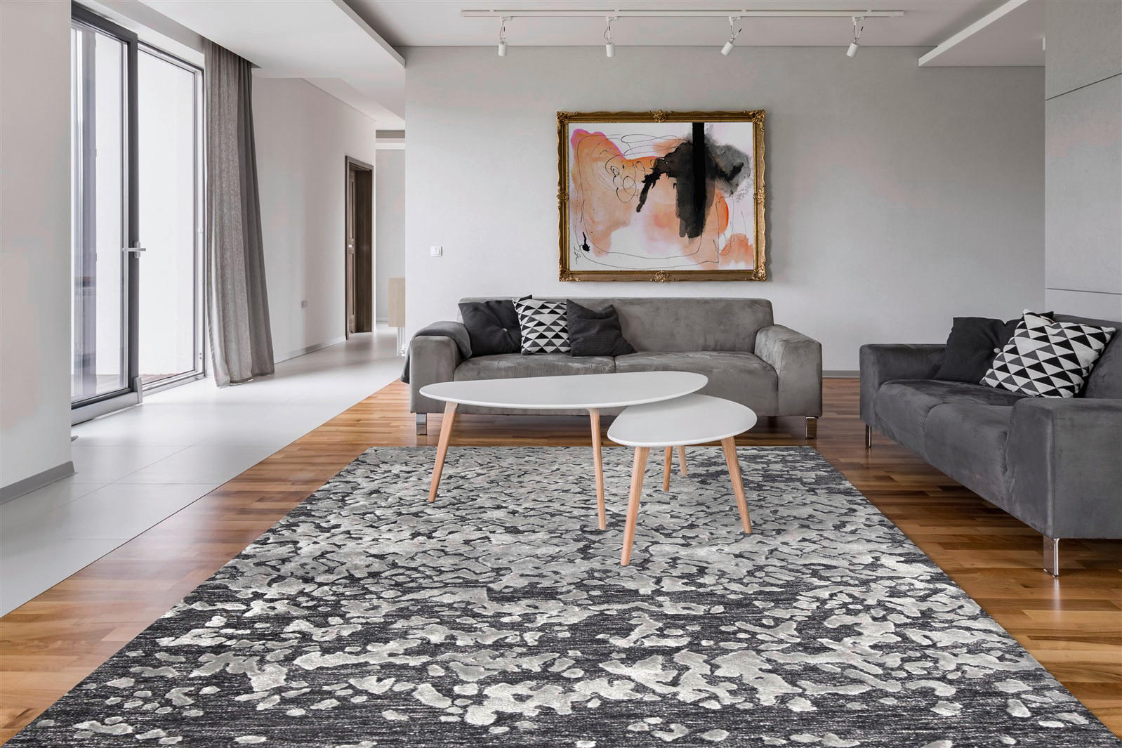 Arte Espina Kurzflorteppich Damast 400 braun B/L: ca. 120x180 cm Damast 400 - braun/creme (120,00/180,00cm) - Arte Espina