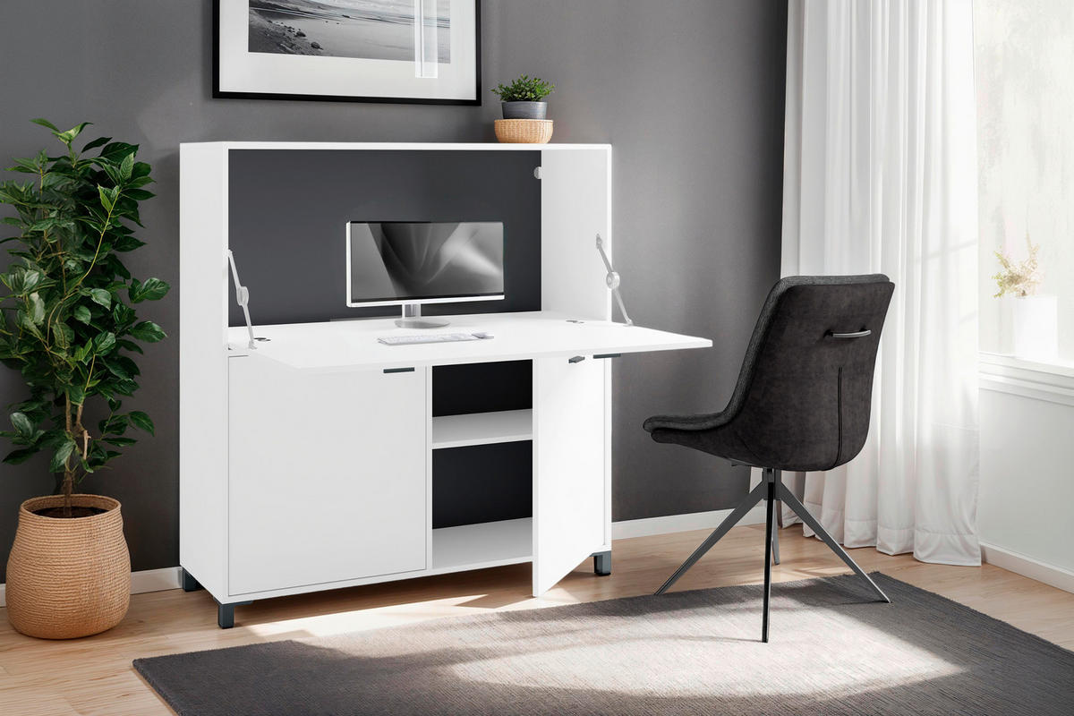 Sekretär MONTANA weiß B/H/T: ca. 120x127x40 cm MONTANA - weiß (120,00/127,00/40,00cm) - byLIVING