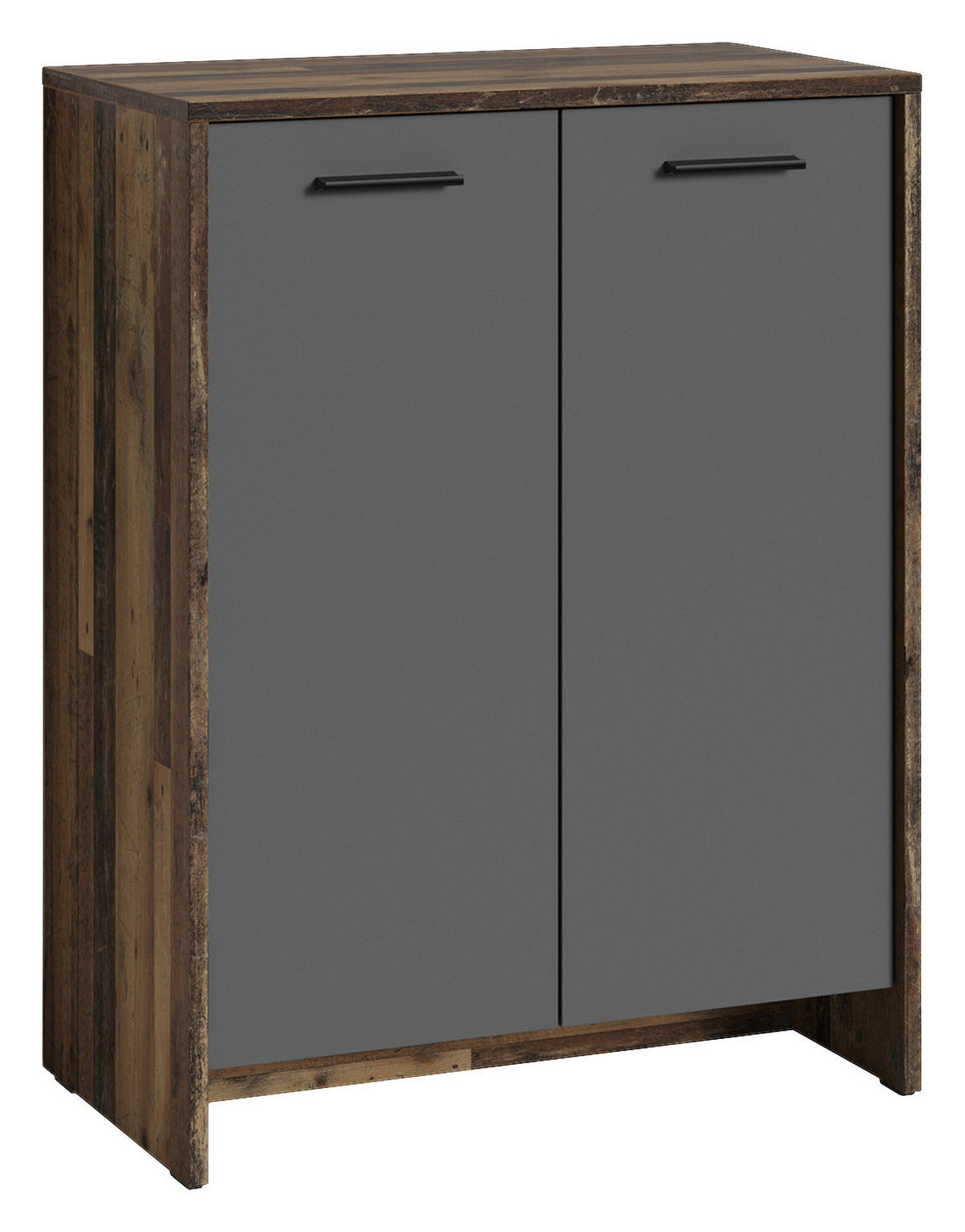 Schuhkommode BEN Eiche Old Wood Nachbildung anthrazit B/H/T: ca. 63x83x35 cm BEN - Eiche/anthrazit (63,00/83,00/35,00cm) - byLIVING