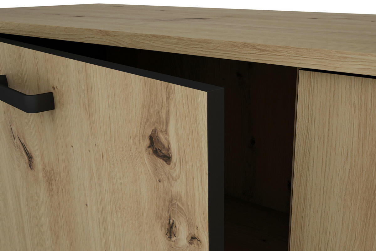 Sideboard FARO Eiche schwarz B/H/T: ca. 140x84x40 cm FARO - Eiche/schwarz (140,00/84,00/40,00cm) - byLIVING