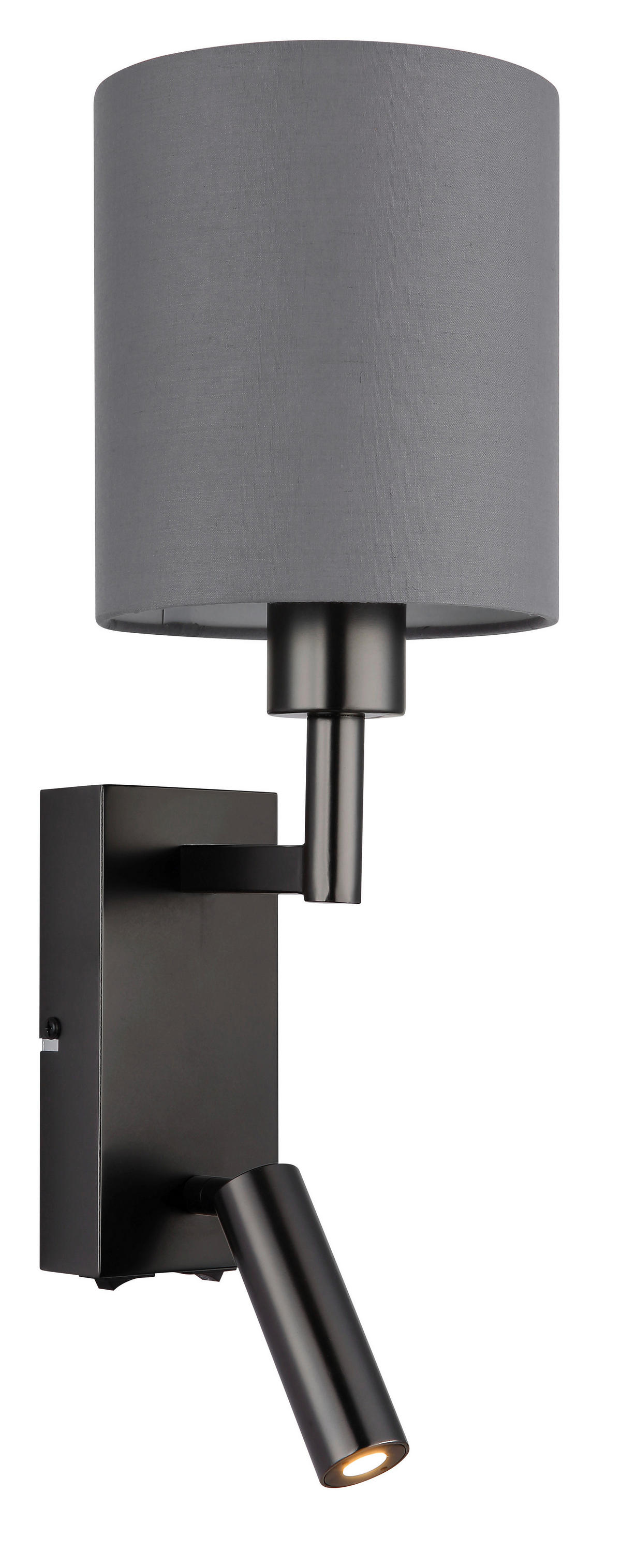 GLOBO Wandleuchte grau schwarz Metall B/H/L: ca. 17x45,5x15 cm E27 2 Brennstellen Zamora - schwarz/grau (15,00/17,00/45,50cm) - GLOBO