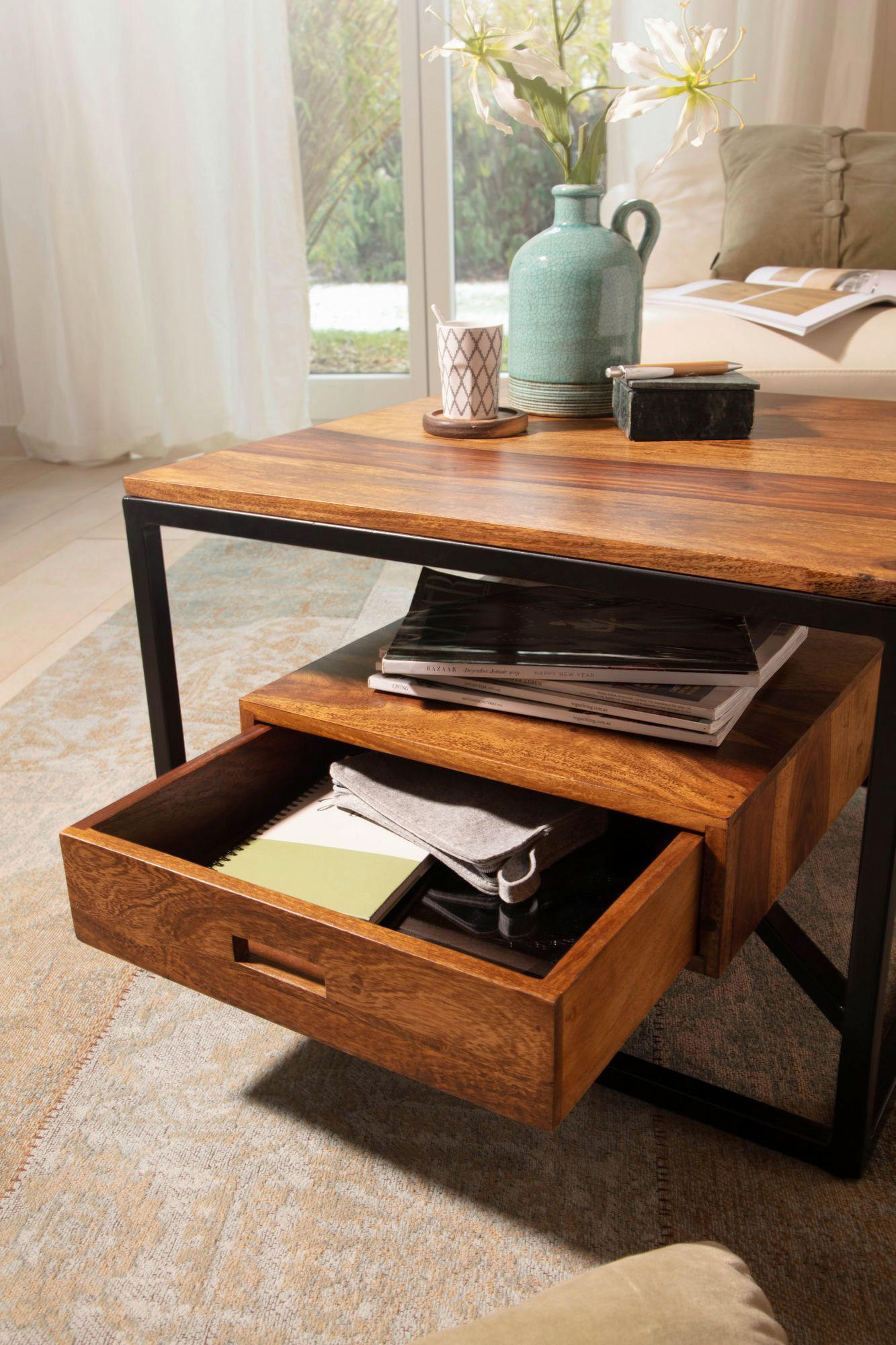 Couchtisch  B/H/T: ca. 60x40x60 cm Couchtisch - (60,00/40,00/60,00cm) - Wohnling