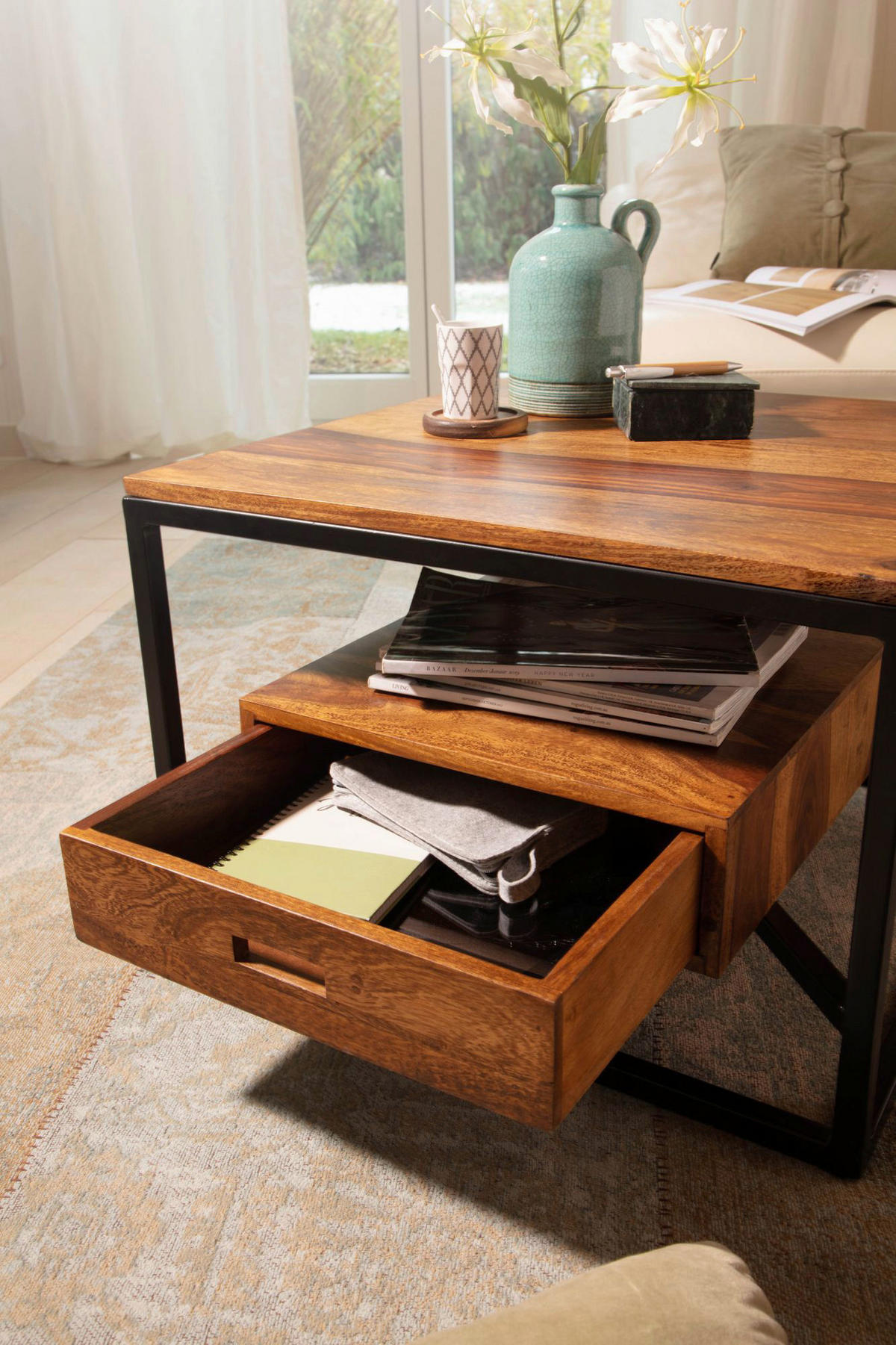 Couchtisch  B/H/T: ca. 60x40x60 cm Couchtisch - (60,00/40,00/60,00cm) - Wohnling