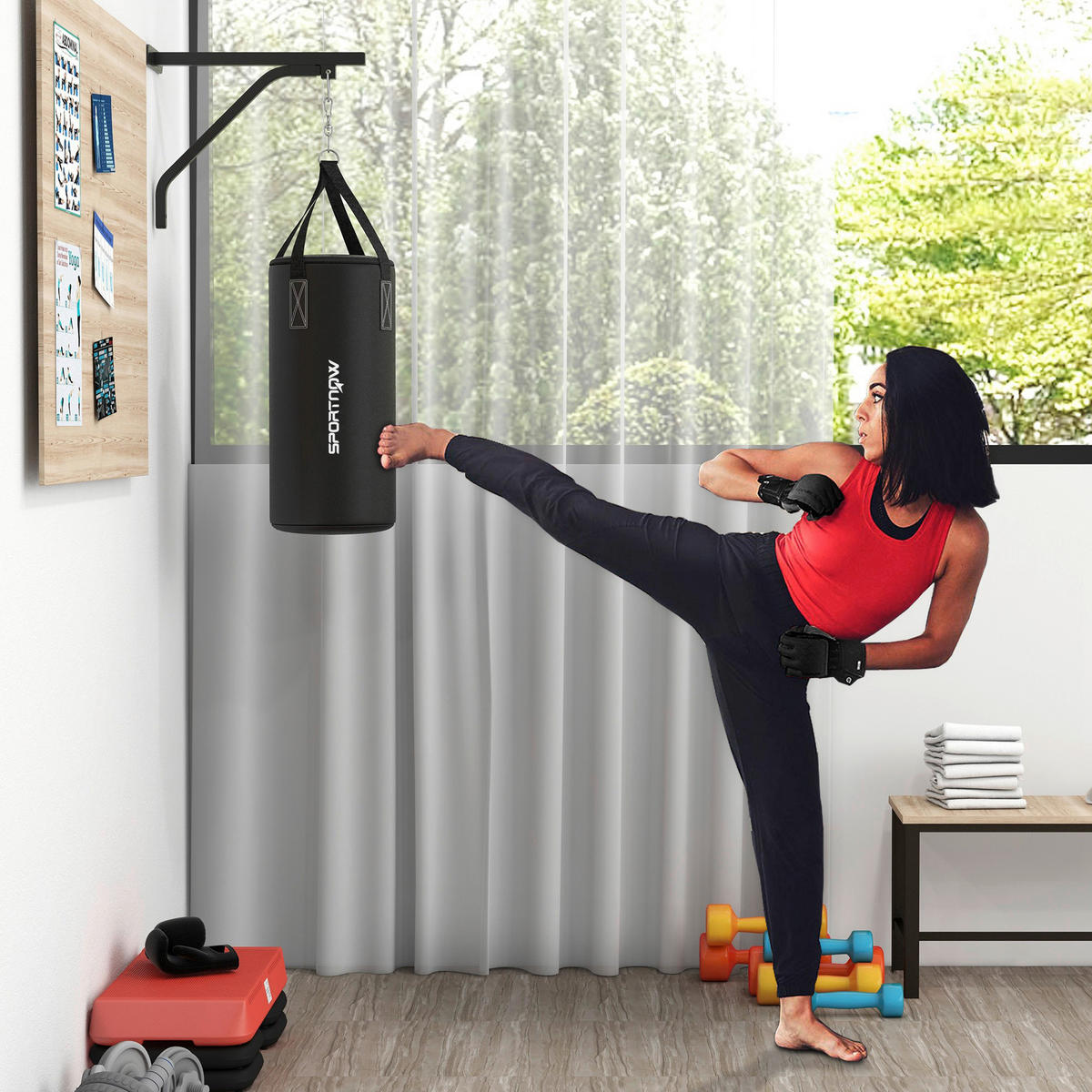 SPORTNOW Aufhängung für Sandsack schwarz Stahl B/H/L: ca. 30x90x30 cm Aufhängung für Sandsack - schwarz (30,00/30,00/90,00cm) - SPORTNOW