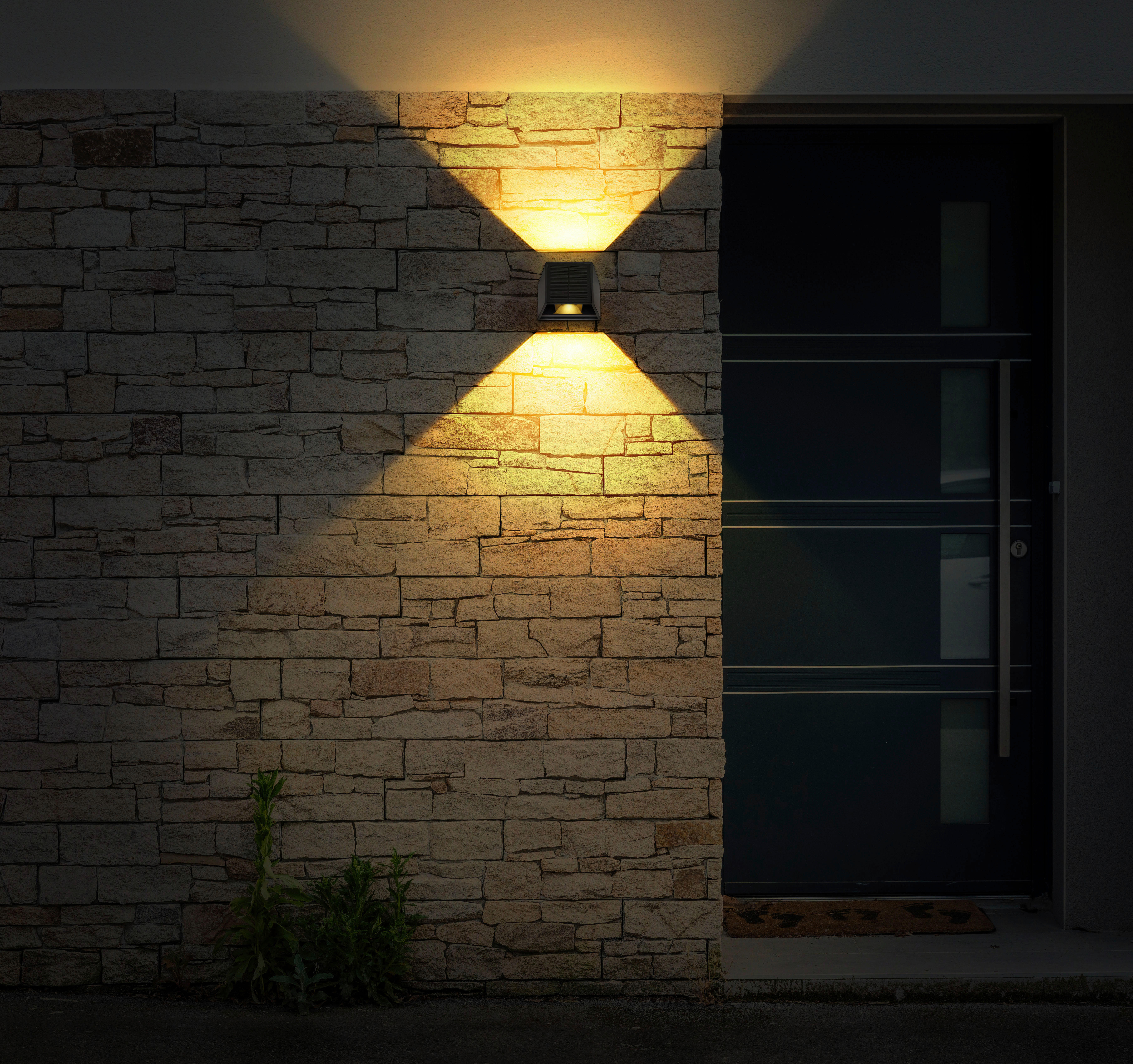 LED-Solarleuchte schwarz Kunststoff B/H: ca. 15,4x9,9 cm SOLAR - schwarz (15,40/9,90cm) - GLOBO