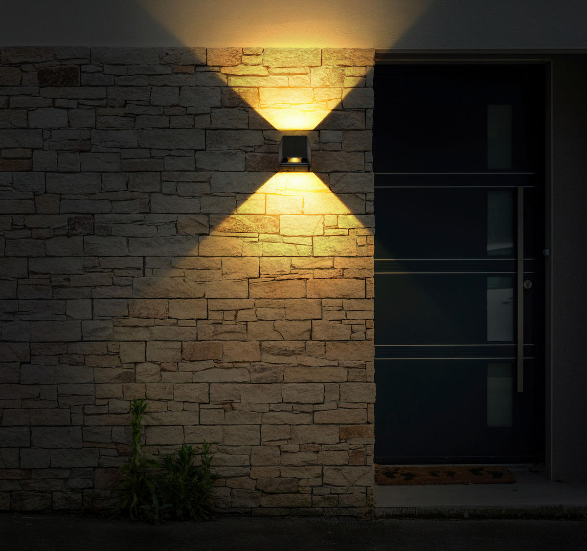 LED-Solarleuchte schwarz Kunststoff B/H: ca. 15,4x9,9 cm SOLAR - schwarz (15,40/9,90cm) - GLOBO