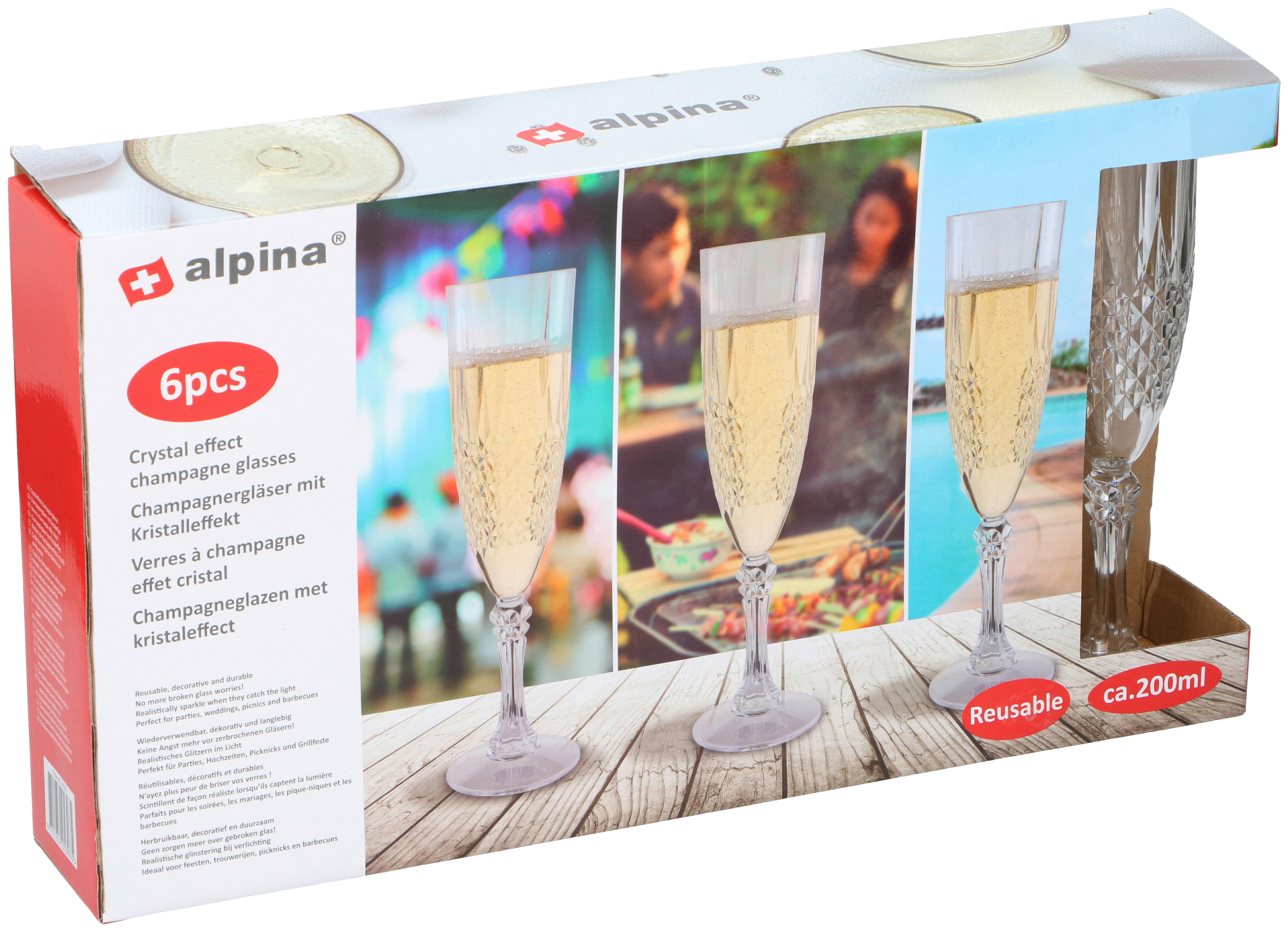 alpina Champagner-Gläser transparent Champagnergläser_6erSet - transparent (41,00/7,00/23,00cm) - Alpina