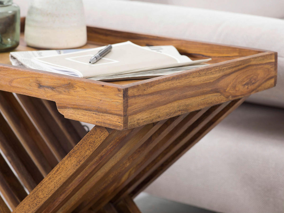 Beistelltisch rosenholz Holz B/H/T: ca. 60x57x40 cm Beistelltisch MUMBAI - rosenholz (60,00/57,00/40,00cm) - Wohnling