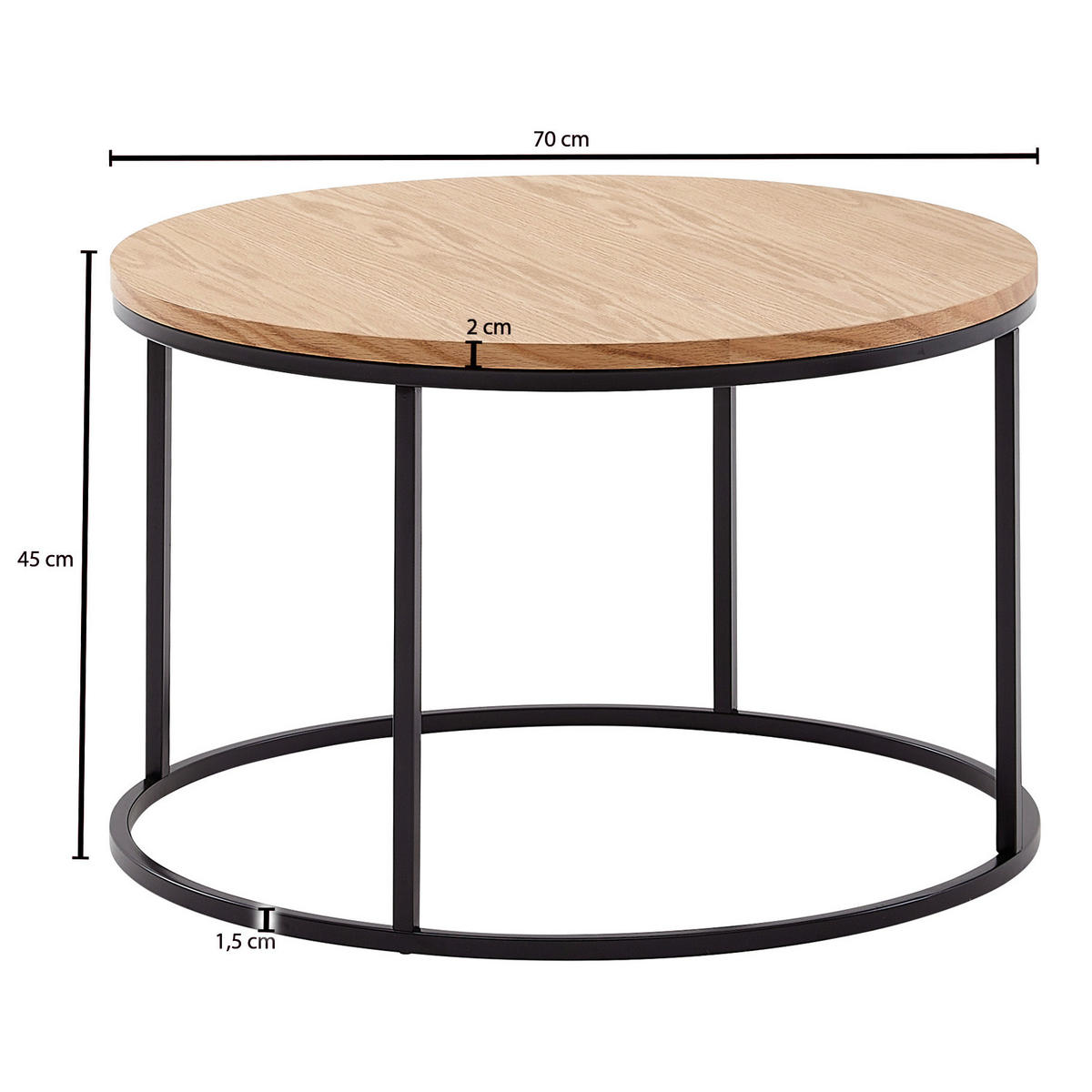 Couchtisch braun B/H/T: ca. 70x45x70 cm Couchtisch - braun (70,00/45,00/70,00cm) - Wohnling