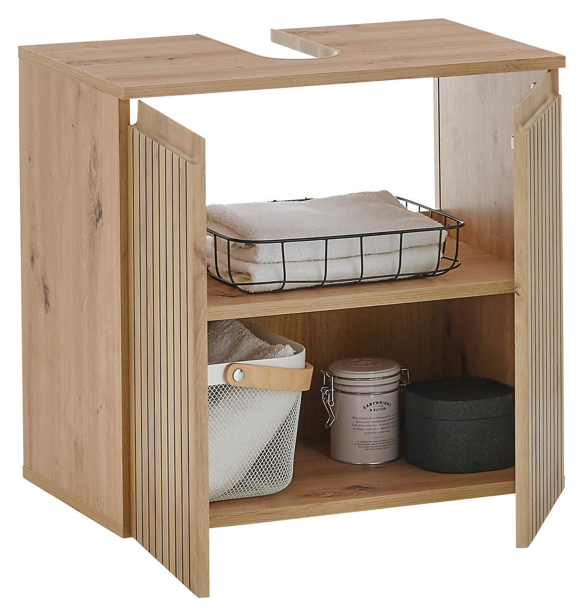 Waschbeckenunterschrank Austin Artisan Oak Nachbildung B/H/T: ca. 60x57x36 cm Austin - (60,00/57,00/36,00cm)