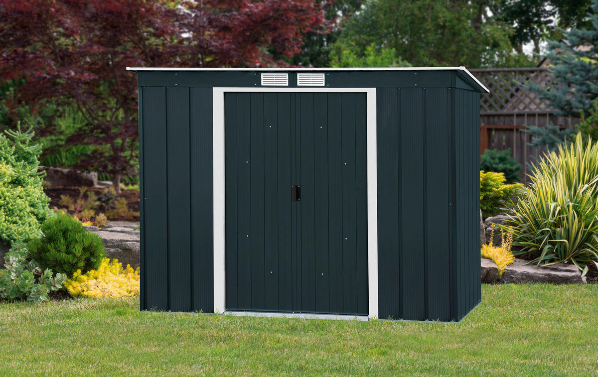 VCM Gartenhaus Pent Roof Eco 8x4 anthrazit B/H/T: ca. 263x181x123 cm Pent Roof Eco 8x4 - anthrazit (263,00/181,00/123,00cm) - VCM