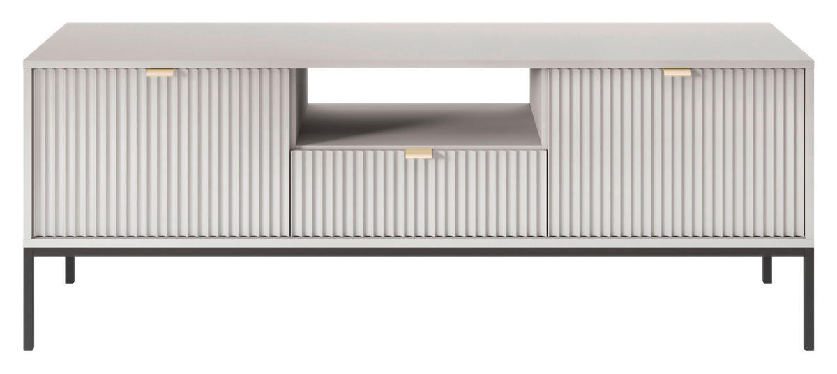 TV-Lowboard TV LOWBOARD AURA AU01 grau schwarz weiß gold Optik B/H/T: ca. 154x56x39 cm TV LOWBOARD AURA AU01 - gold/weiß (154,00/56,00/39,00cm) - WIPMEB