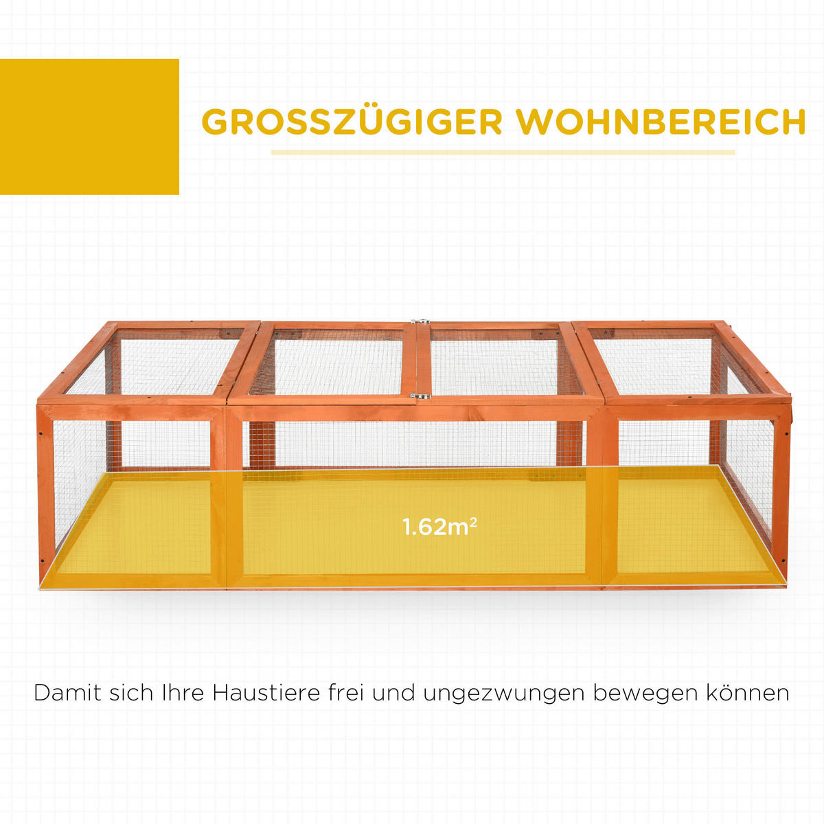 PawHut Stall orange Holz B/H/L: ca. 90x180x48 cm Kleintierstall - orange (48,00/90,00/180,00cm) - PawHut