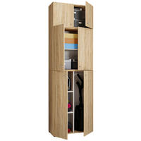 Putzschrank Lona Eiche Sonoma Nachbildung weiß B/H/T: ca. 70x223x39 cm Lona - Eiche/weiß (70,00/223,00/39,00cm) - VCM Möbel