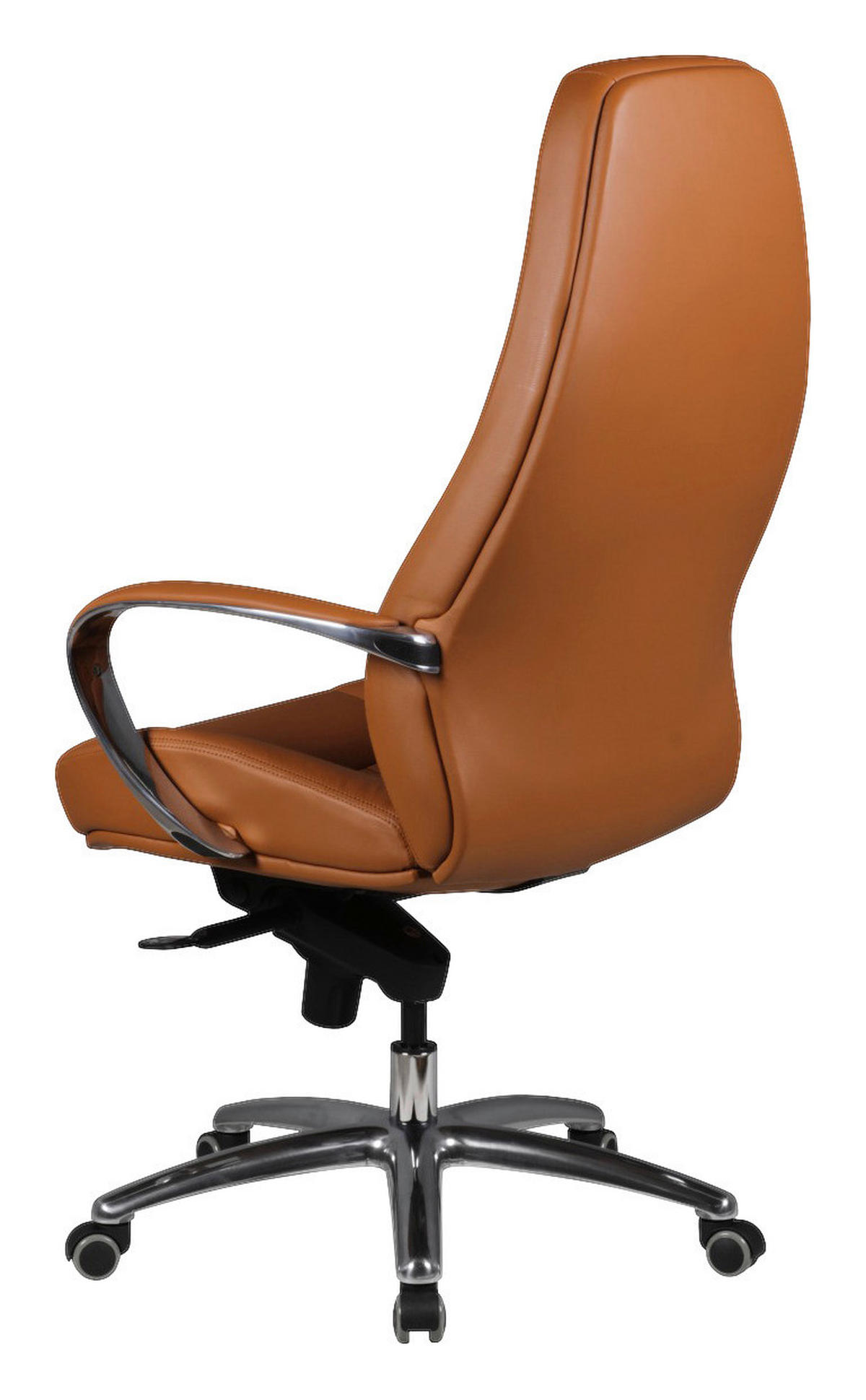Drehstuhl braun Leder Bürostuhl AUSTIN - braun (68,00/130,00/70,00cm) - Amstyle
