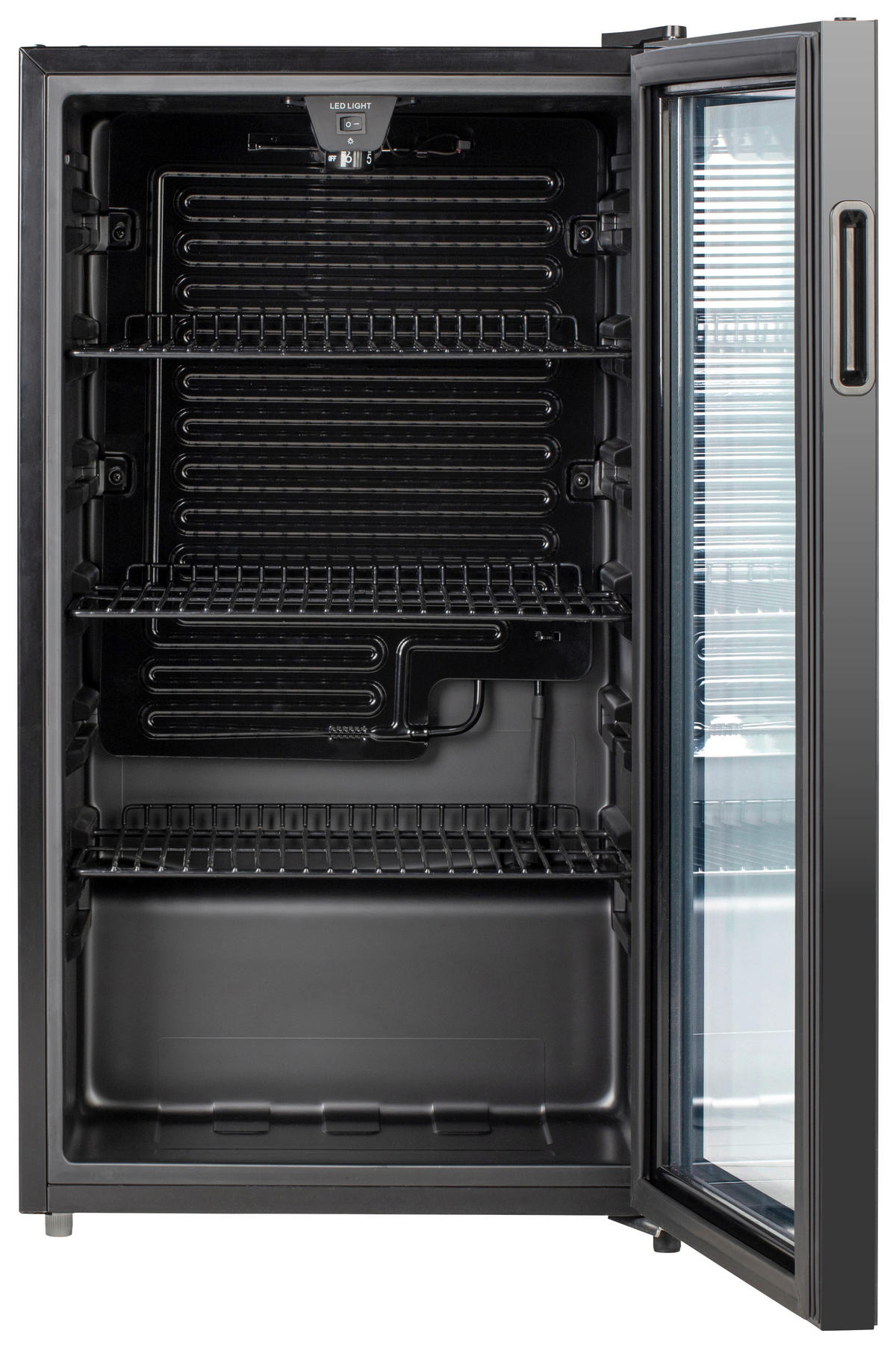 POCOline Glastürkühlschrank GTK85-93ES schwarz B/H/T: ca. 47x84x44 cm Glastürkühlschrank GTK85-93ES - schwarz (47,00/84,00/44,00cm) - POCOline
